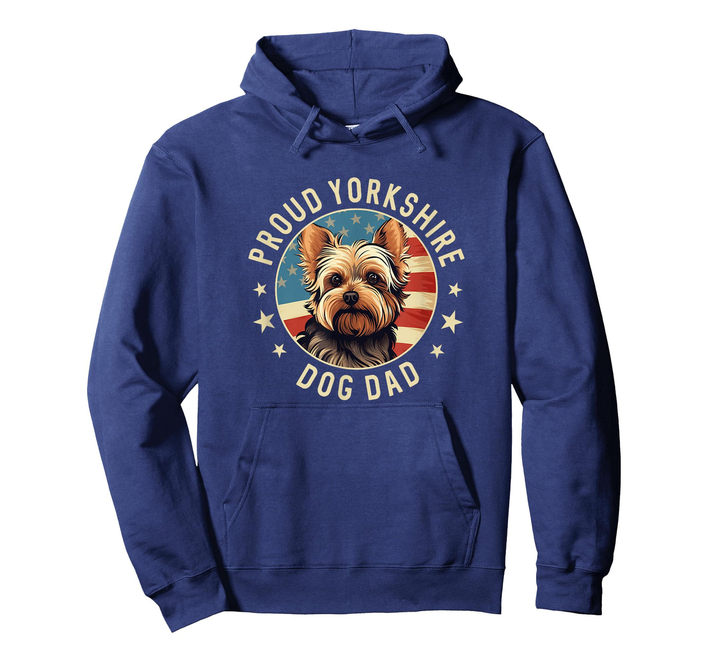 Proud Yorkshire Dad American Flag Patriotic Yorkie Dad Women Kids Men T-Shirt