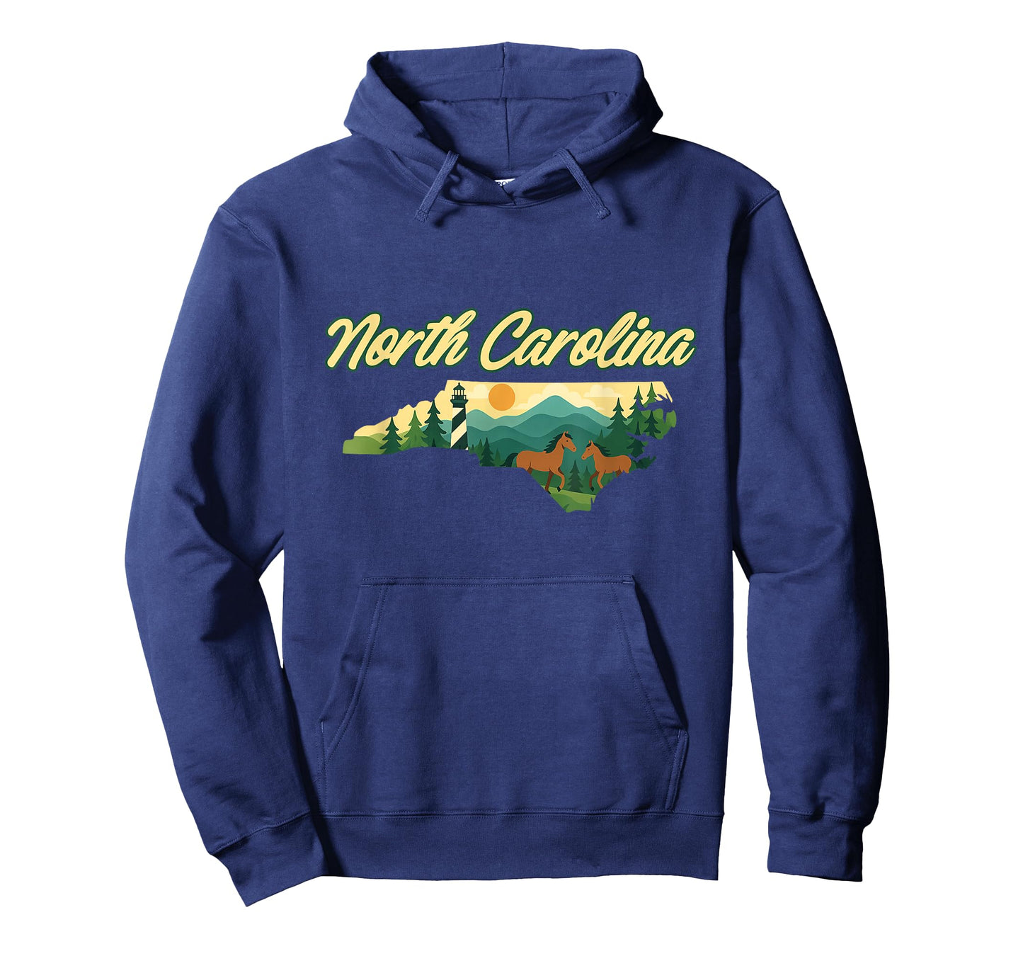North Carolina State Map with Outdoor Nature Landscape NC T-Shirt
