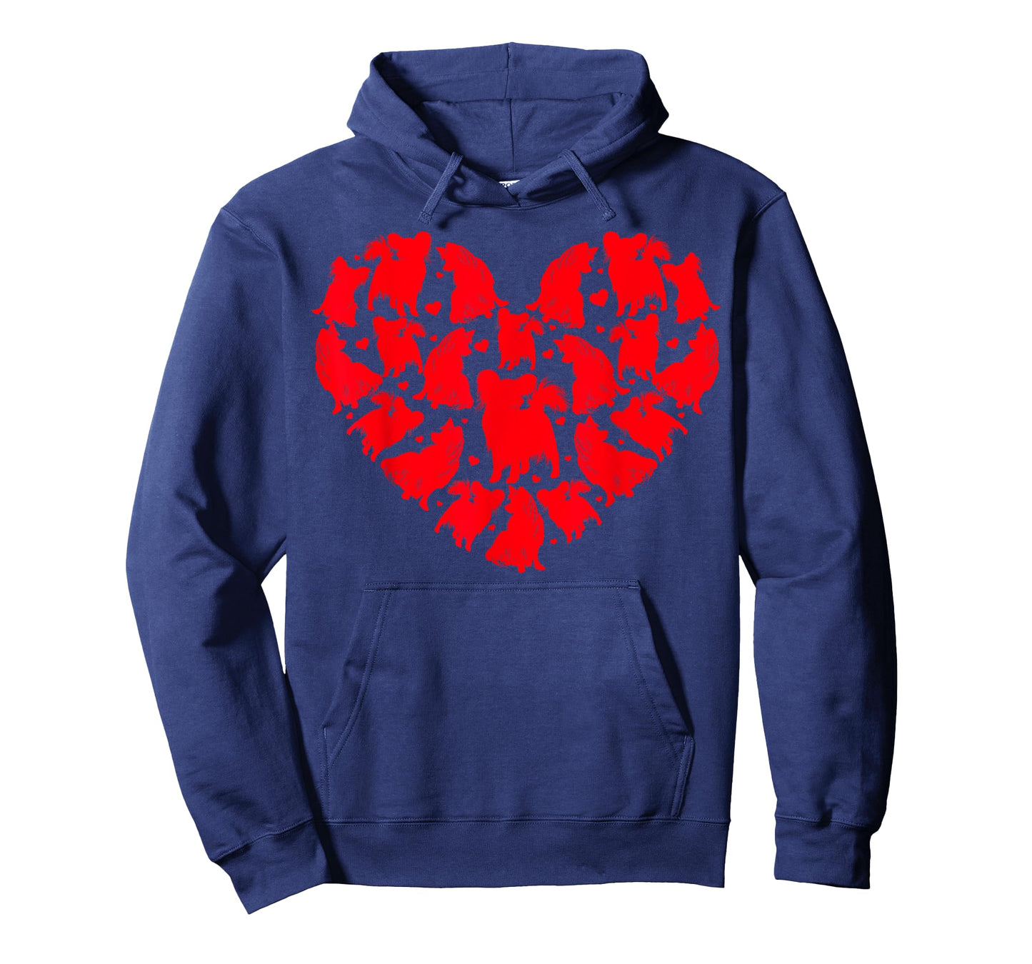 Papillon Dog Lover Funny Love Heart Papillon Valentine's Day Men Women Girls Kids T-Shirt