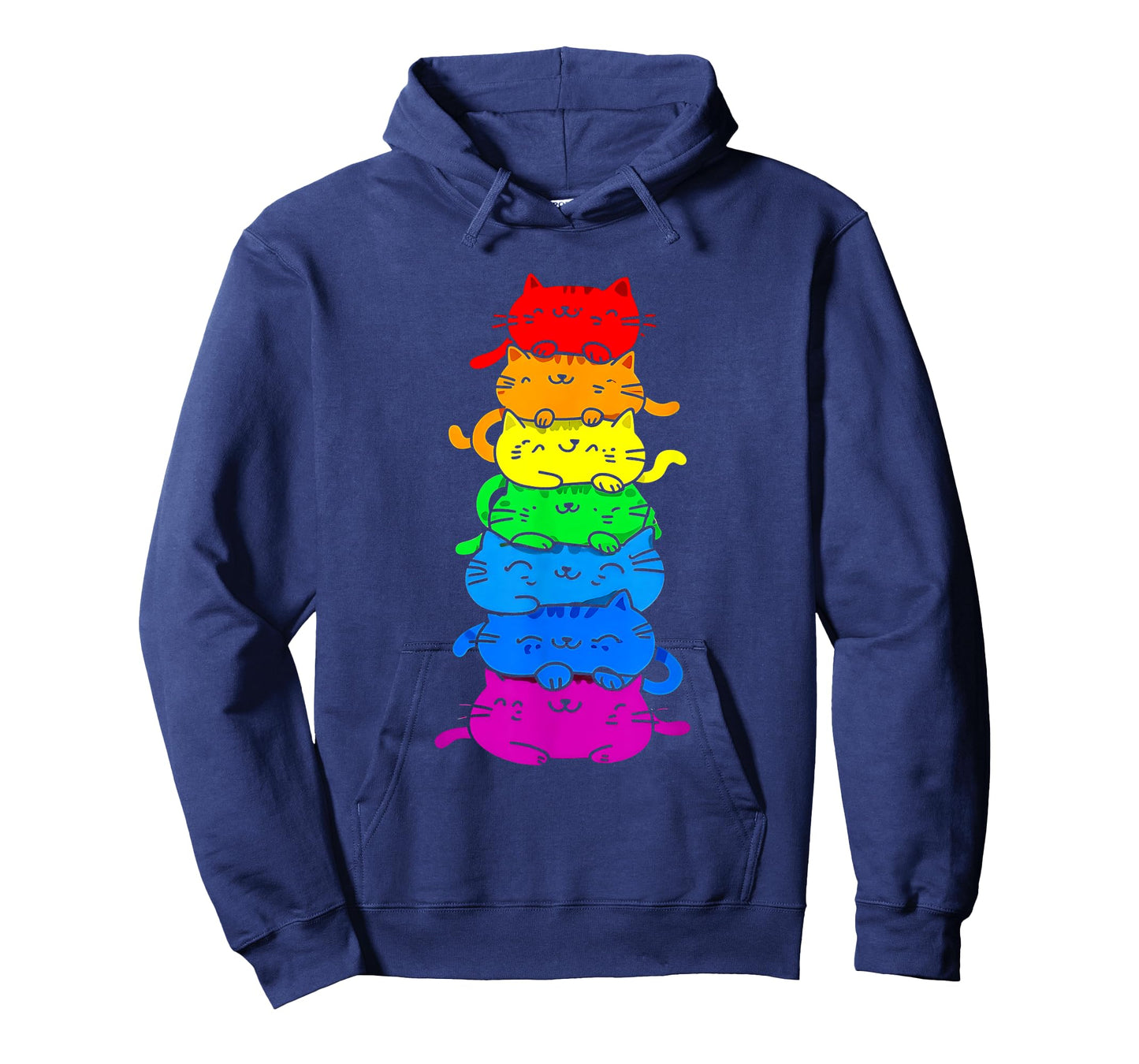 Cat Stack Rainbow Gay Pride Cute LGBT Animal Pet Lover T-Shirt for Men Women Kids