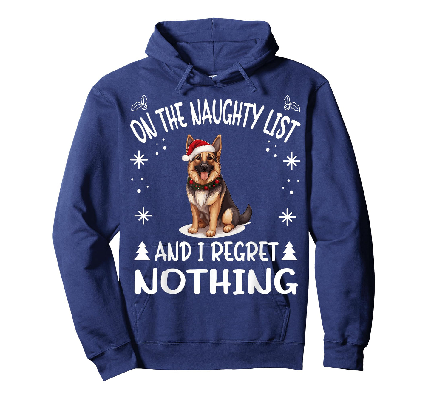 Cute German Shepherd Dog Christmas On The Naughty List and I T-Shirt