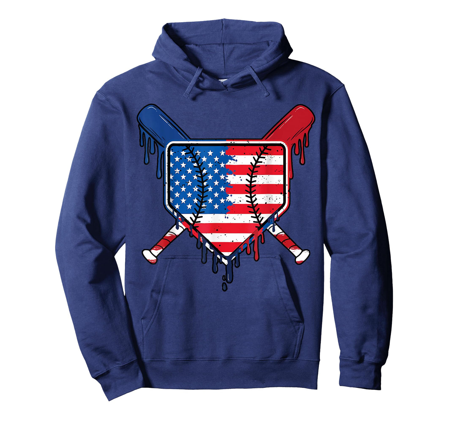 Baseball Drip Boys Ice Cream Patriotic American Flag T-Shirt
