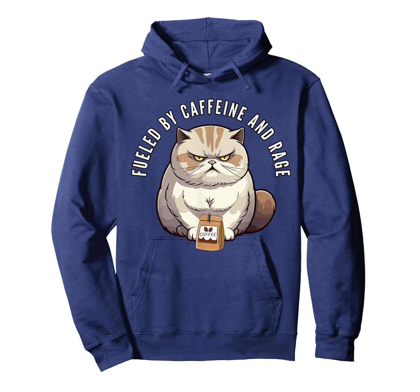 Fueled By Caffeine And Rage Angry Cat For Men For Women T-Shirt