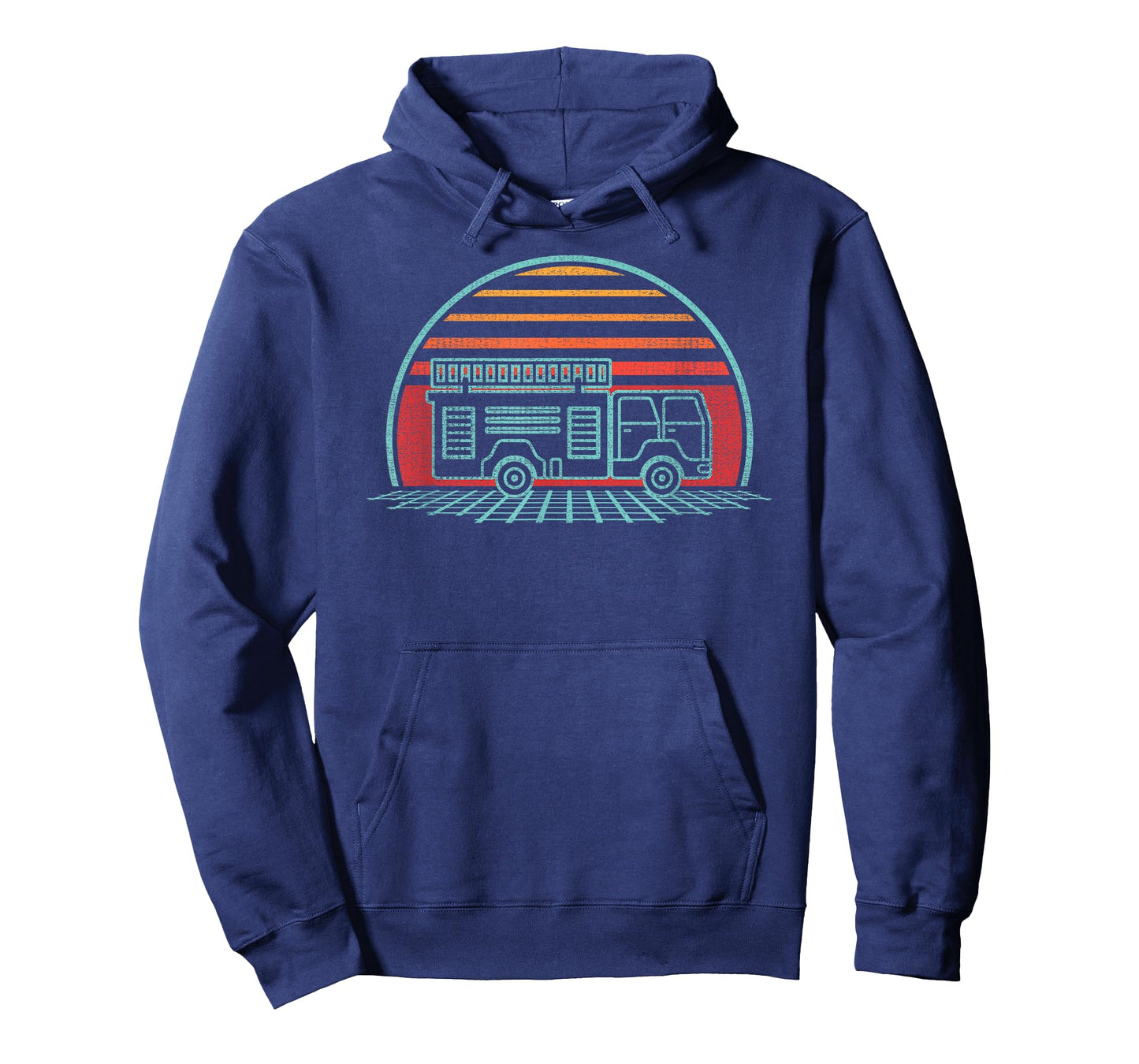 Fire Truck Engine Retro 80s Style T-Shirt