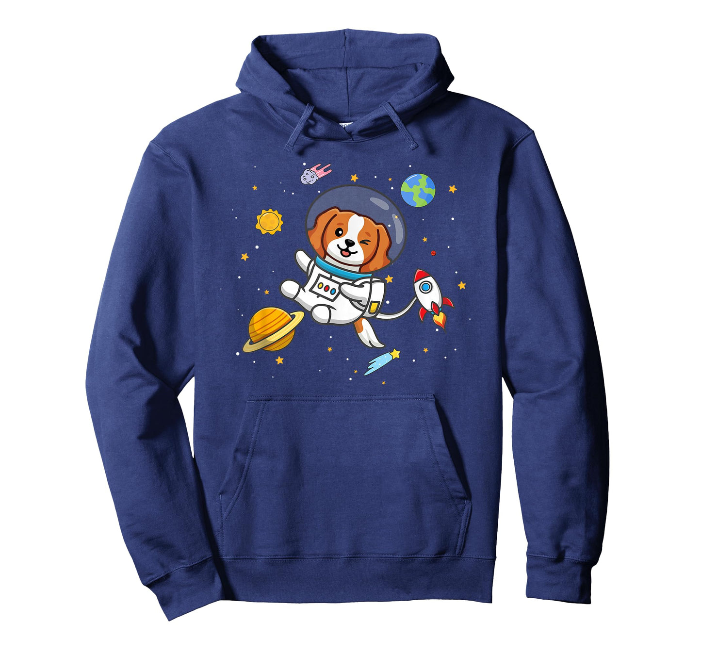 Funny Cartoon Kawaii Kids Boys Girl Space Cavalier Dog Lover T-Shirt