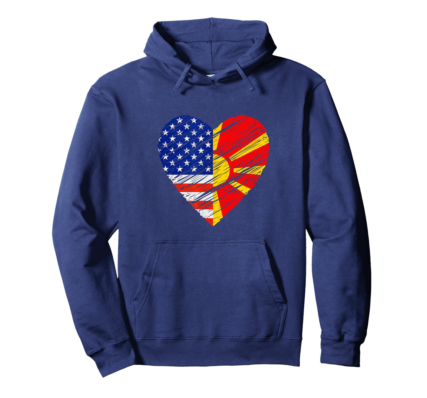 Macedonia USA Heart American Flag Macedonian Flag Love Heart Women Kids Men T-Shirt