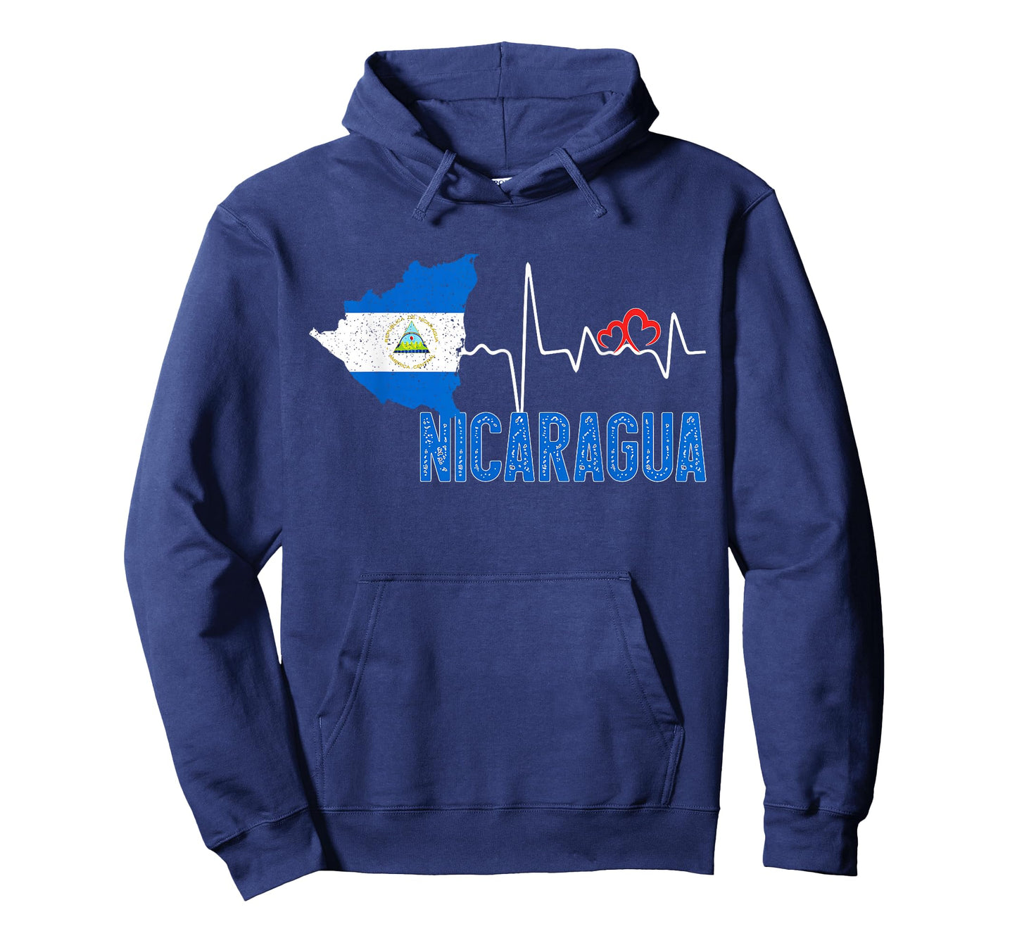 Nicaragua Flag Map Heartbeat for Nicaraguan Pride T-Shirt