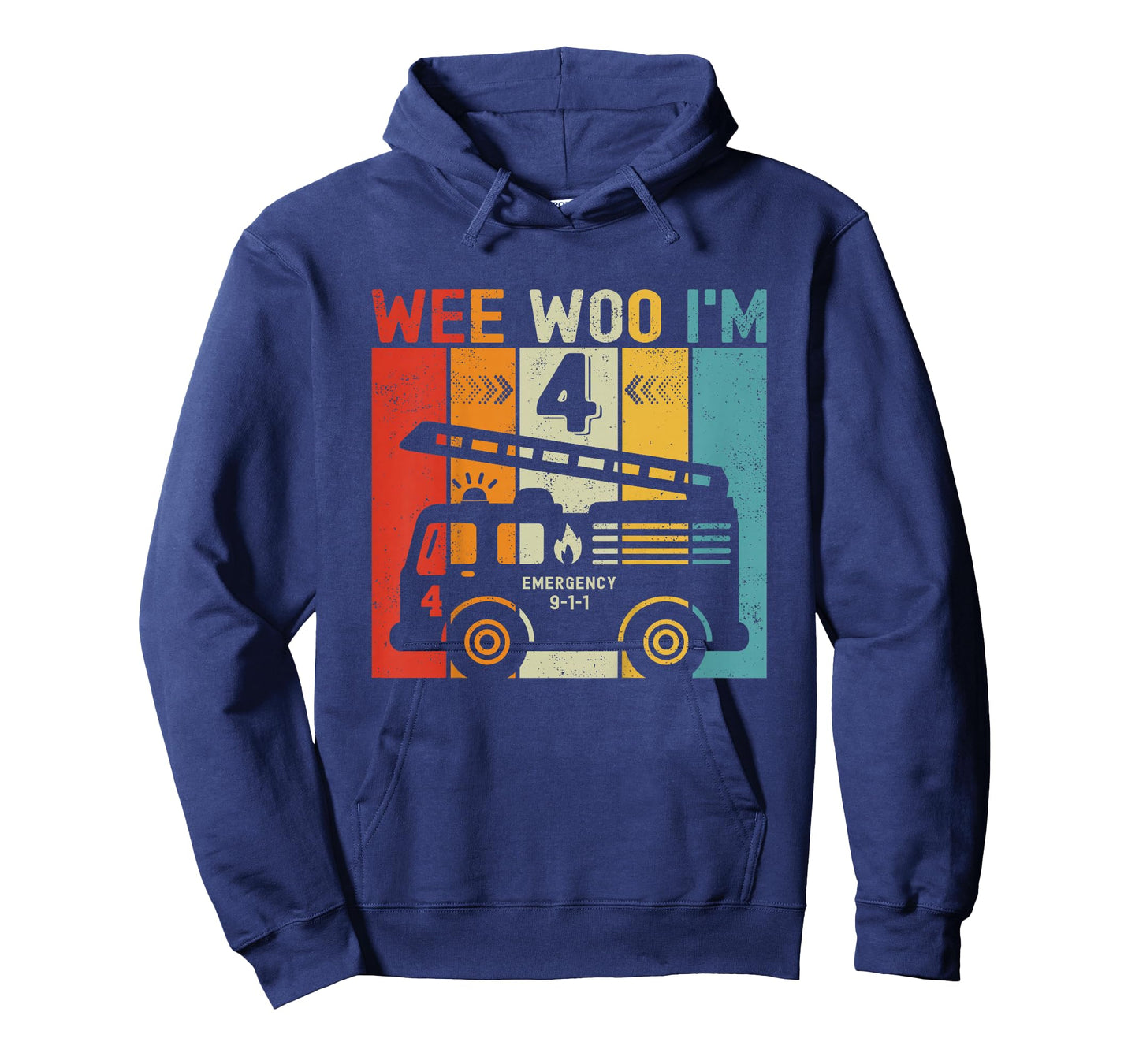 Kids 4th Birthday Boy Firefighter 4 Year Old Boy Fire Truck T-Shirt
