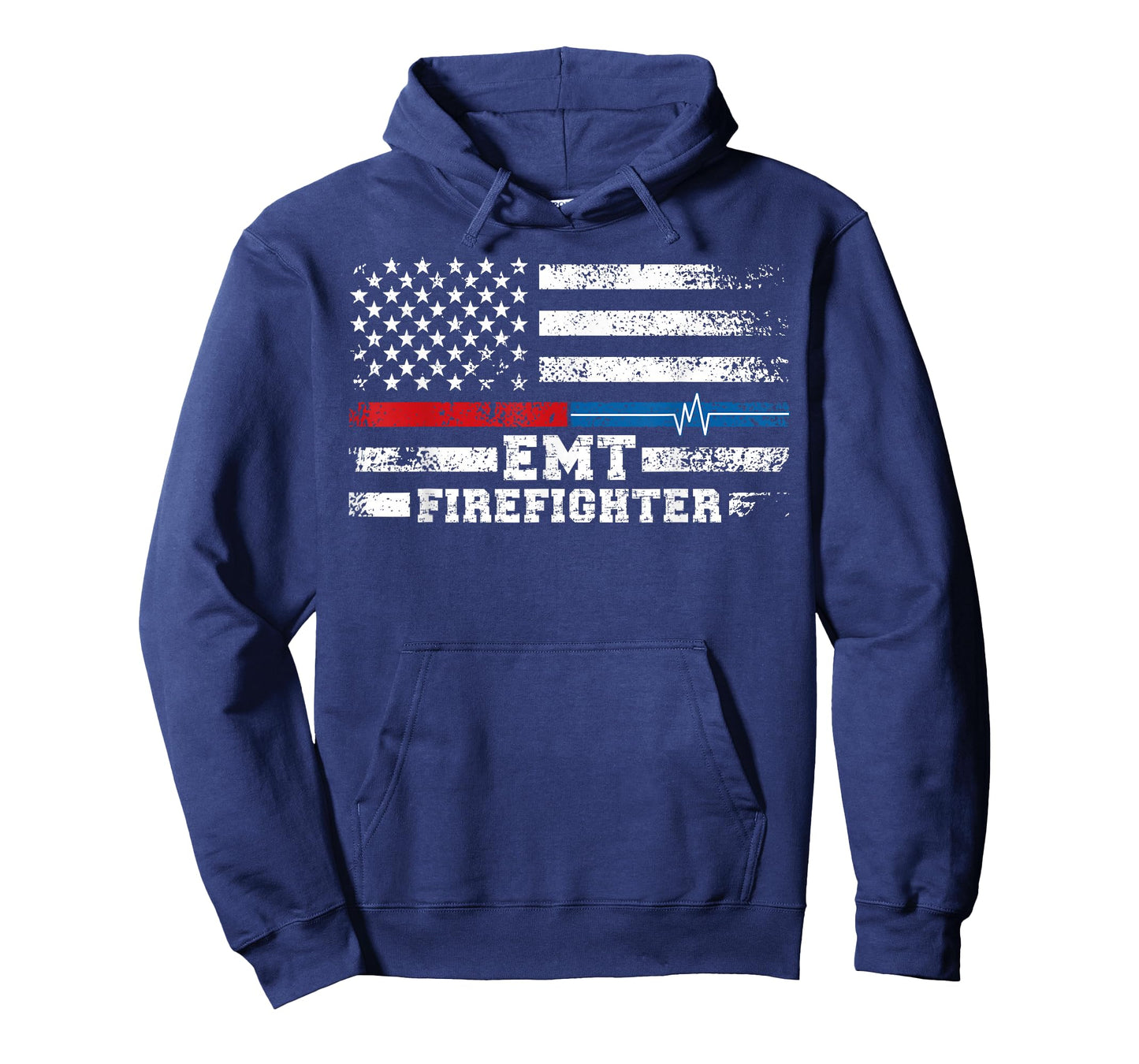 EMT Firefighter American Flag Proud Firefighter EMT T-Shirt