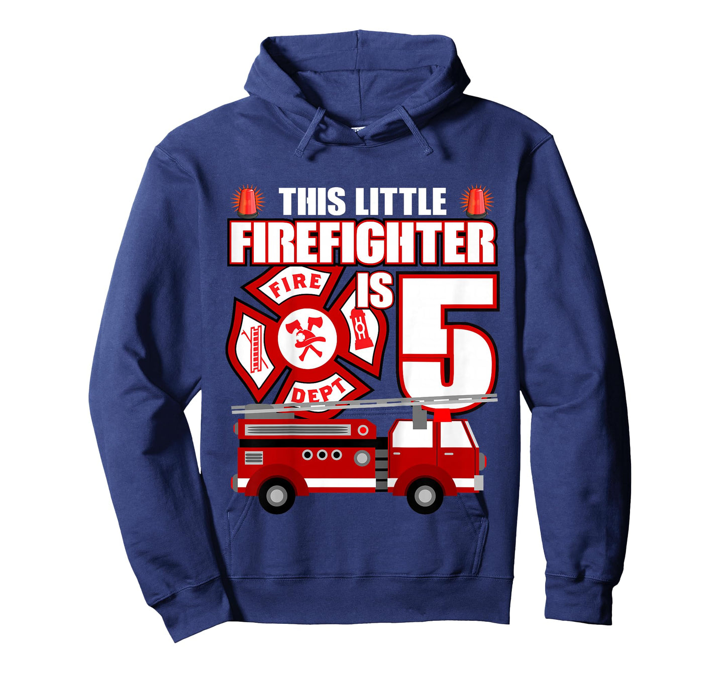 5 Year Old Firefighter Birthday Party Fire Truck 5th Gift T-Shirt