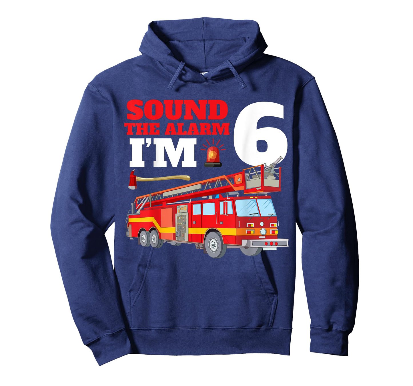 Sound The Alarm I'm 6th Birthday Fire Truck Firefighter 6 T-Shirt