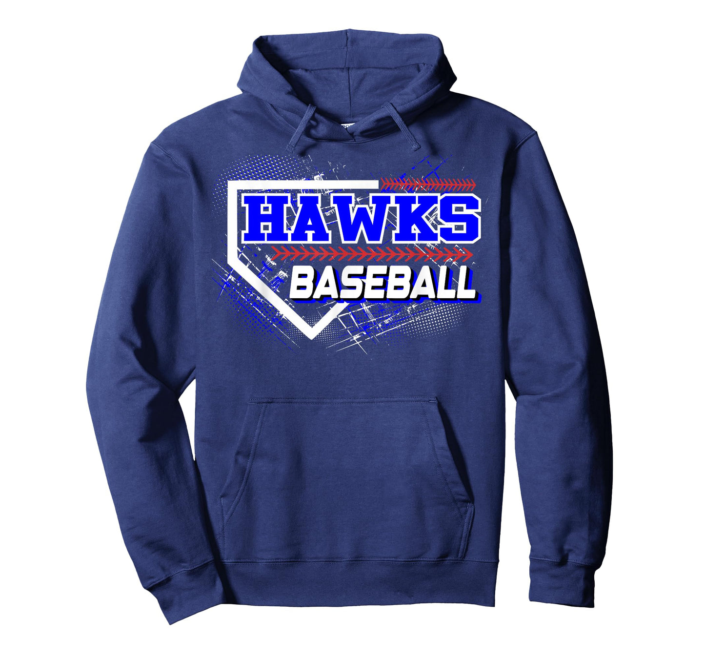 Hawks Baseball Home Plate Blue Hawk Pride Baseball Mom T-Shirt