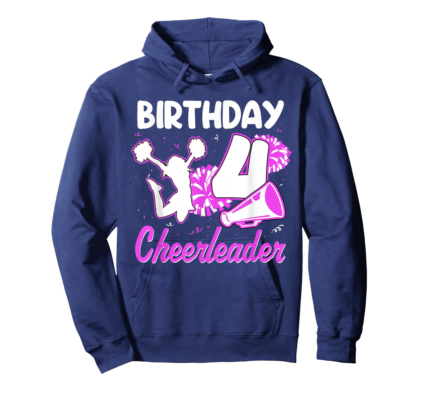 4th Birthday Cheerleader Girl 4 Years Old Cheerleading T-Shirt