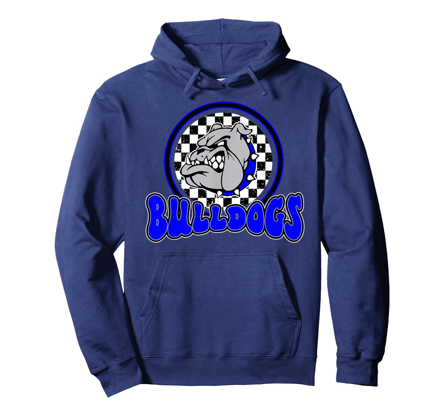 Bulldogs School Spirit Blue Black Retro T-Shirt
