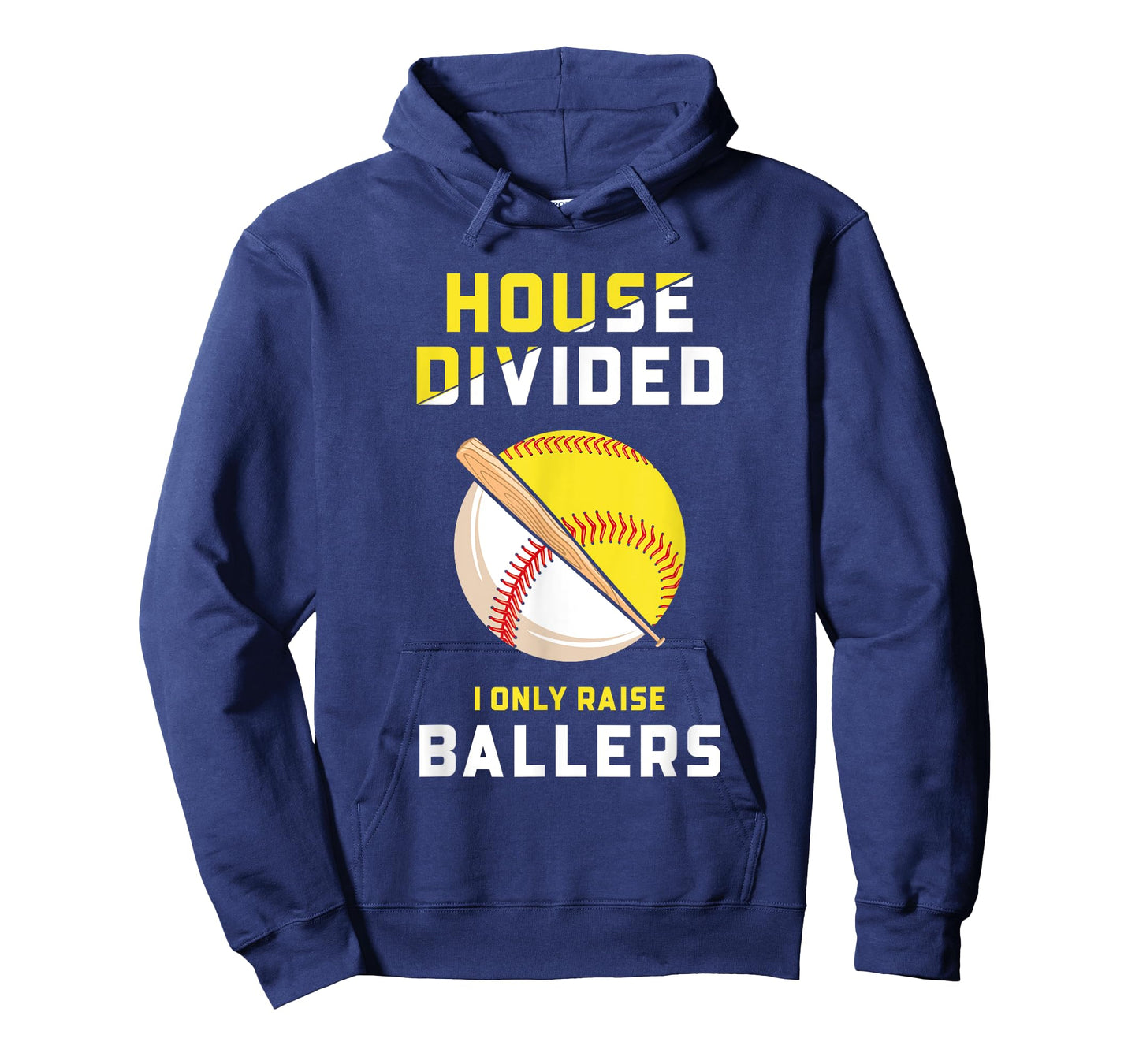 Baseball Softball Mom House Divided I Only Raised Ballers T-Shirt
