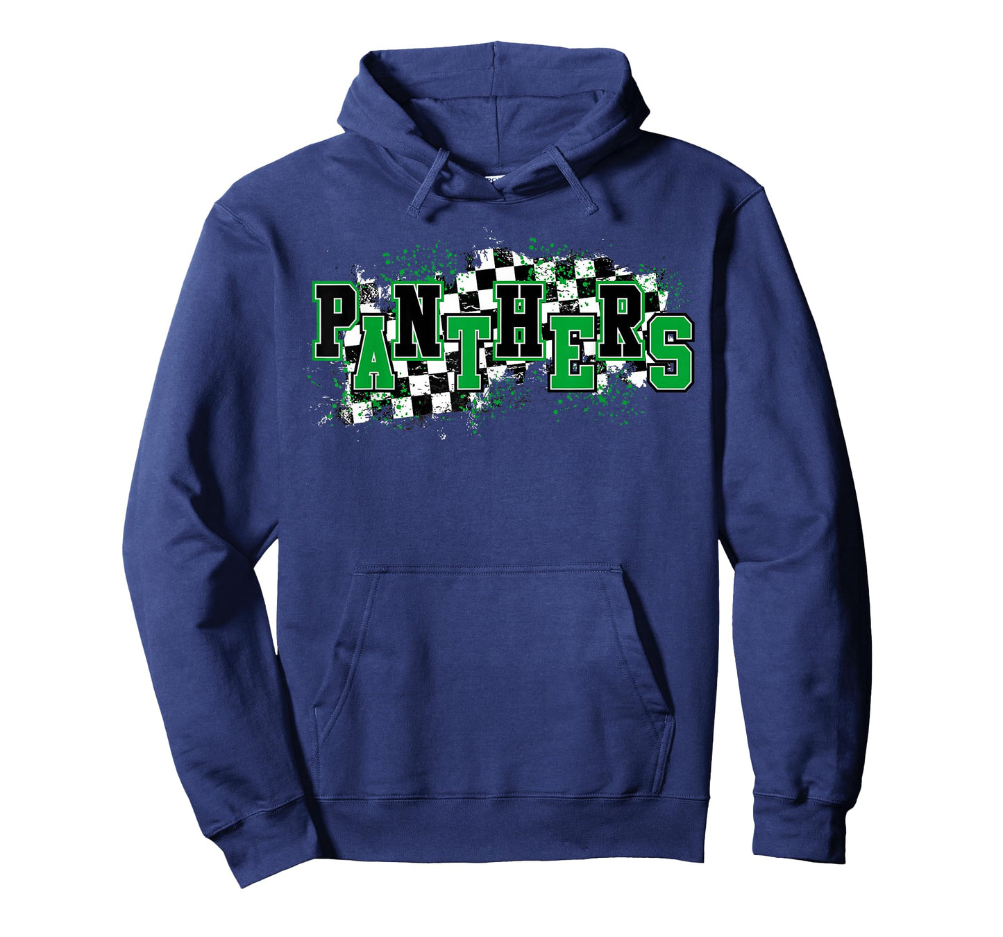 Panthers Checkered Green Panther Pride School Spirit Mascot T-Shirt