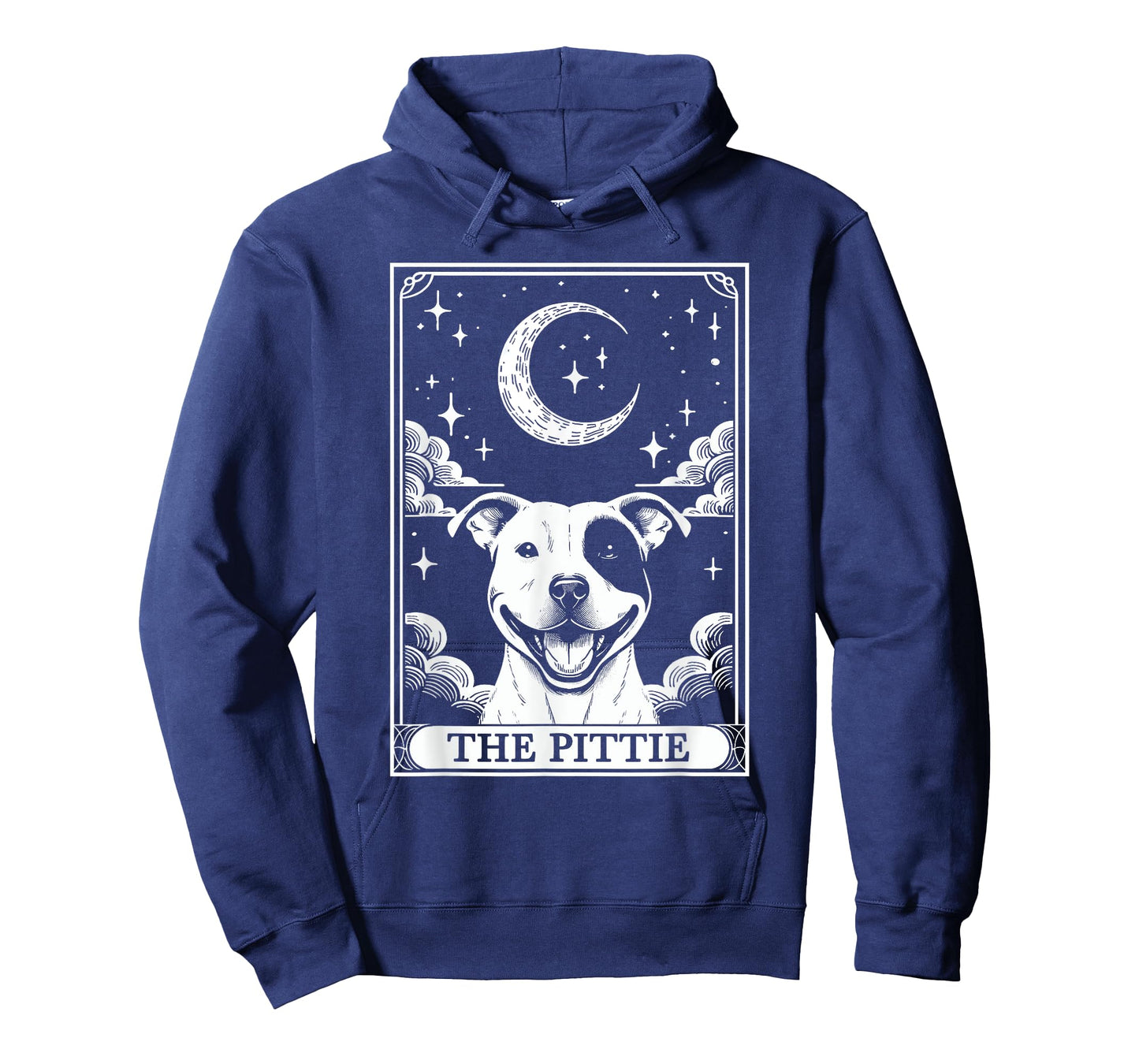 Tarot Card Vintage Crescent Moon Pit Bull Dog Pittie Mom T-Shirt for Men Women Kids