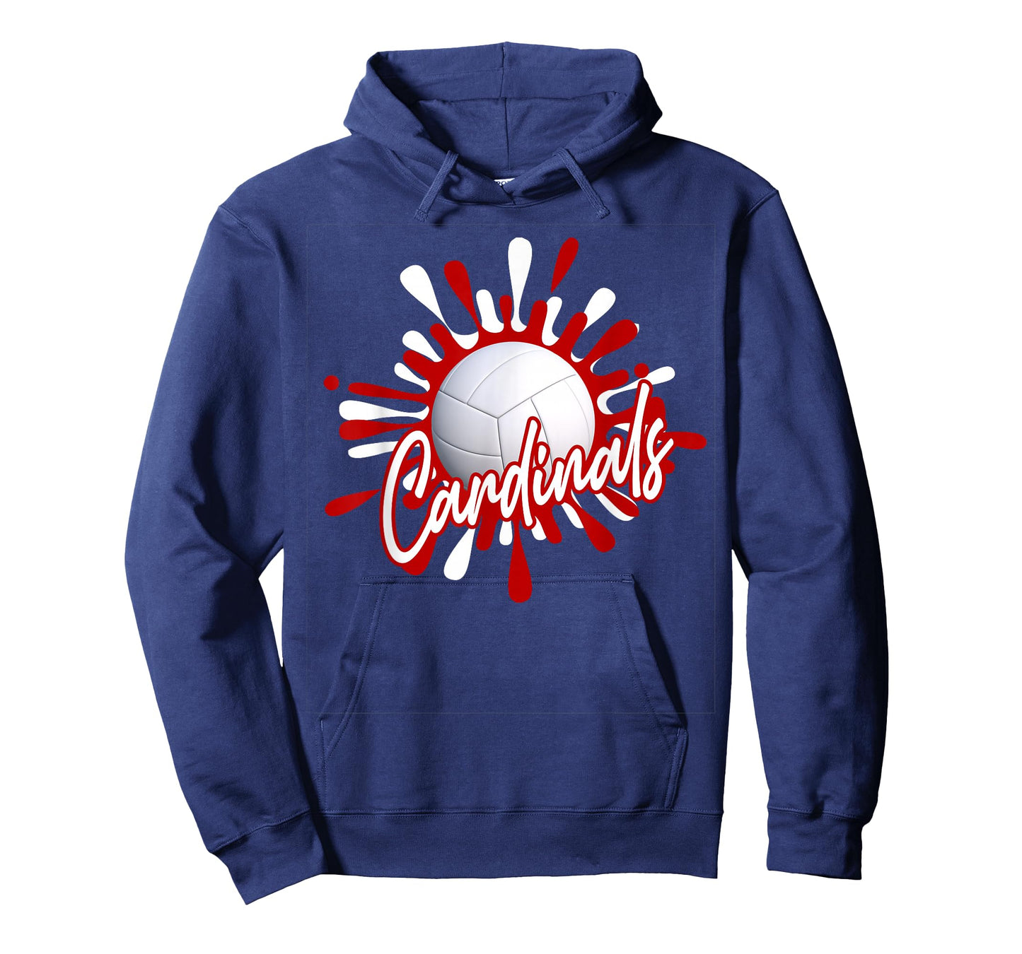 Cardinals Volleyball Splatter Sports School Spirit T-Shirt