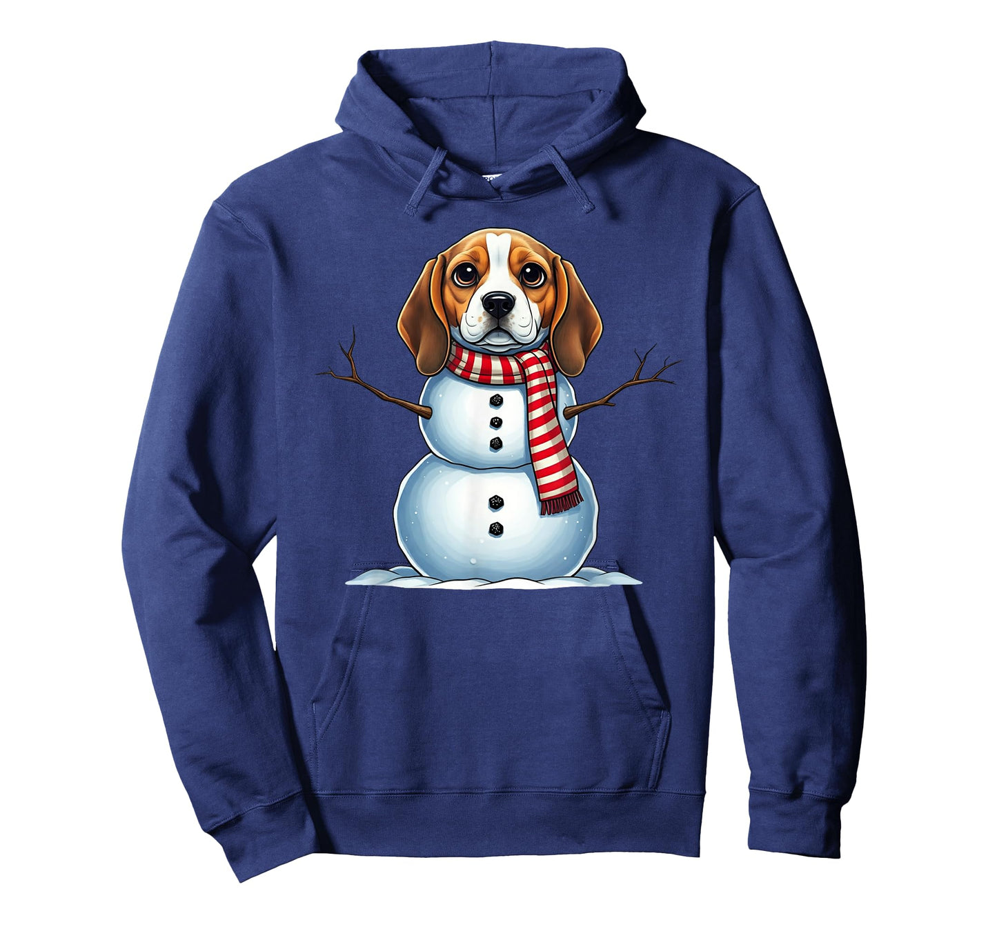 Funny Beagle Dog Snowman Scarf Christmas Womens Mens Kids T-Shirt