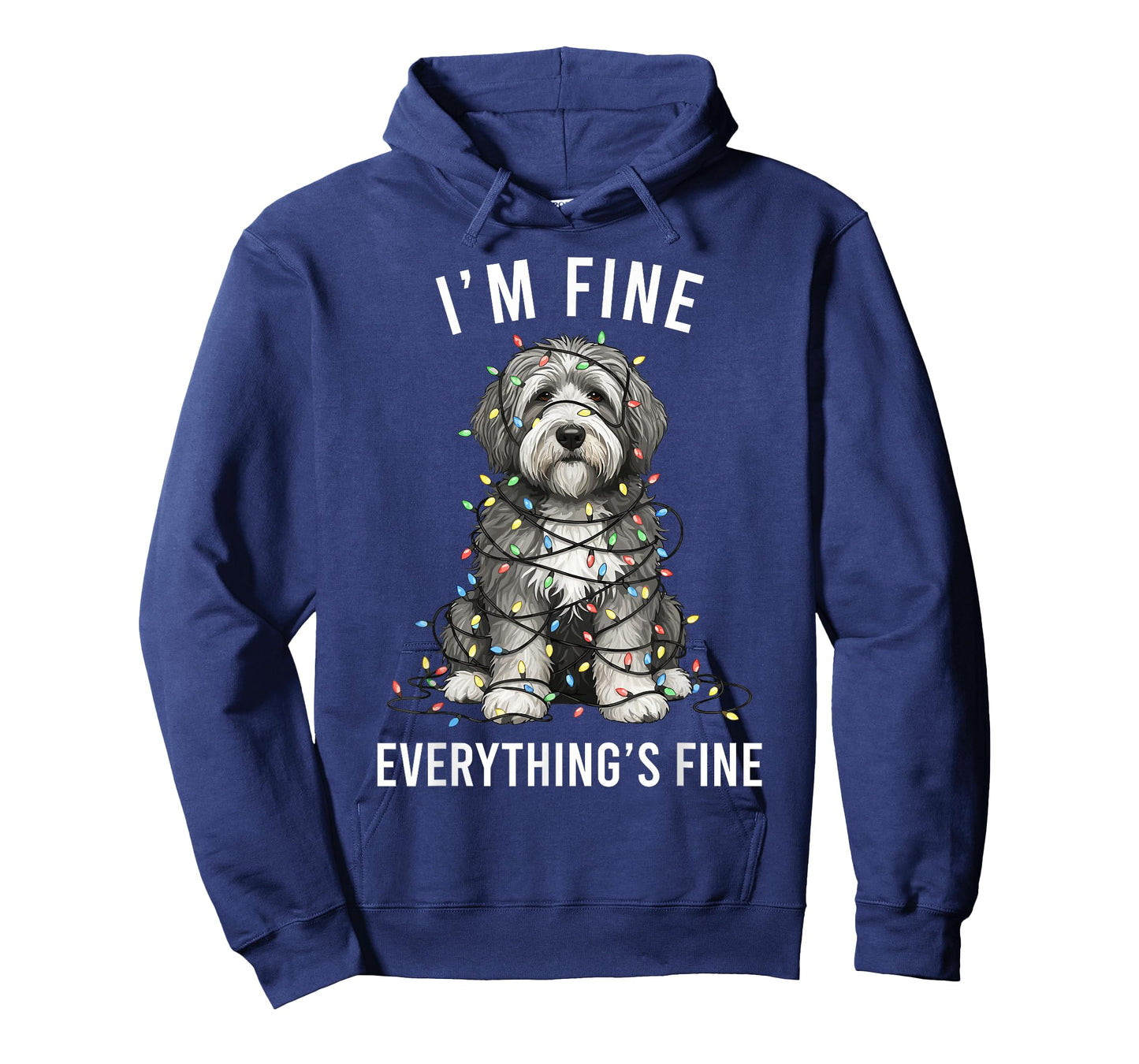 Old English Sheepdog Christmas I'm Fine Everything is Fine T-Shirt