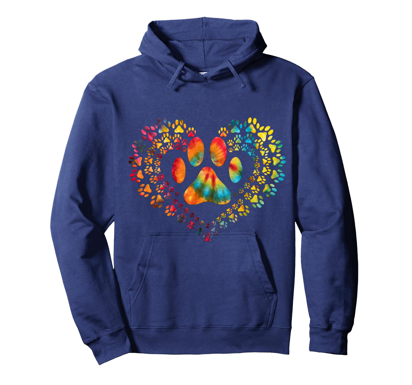 Tie Dye Love Dog Paw Print Heart Animal Lover T-Shirt