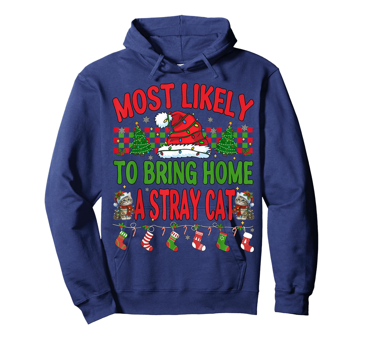 Most Likely to Bring Home A Stray Cat Matching Christmas Men T-Shirt