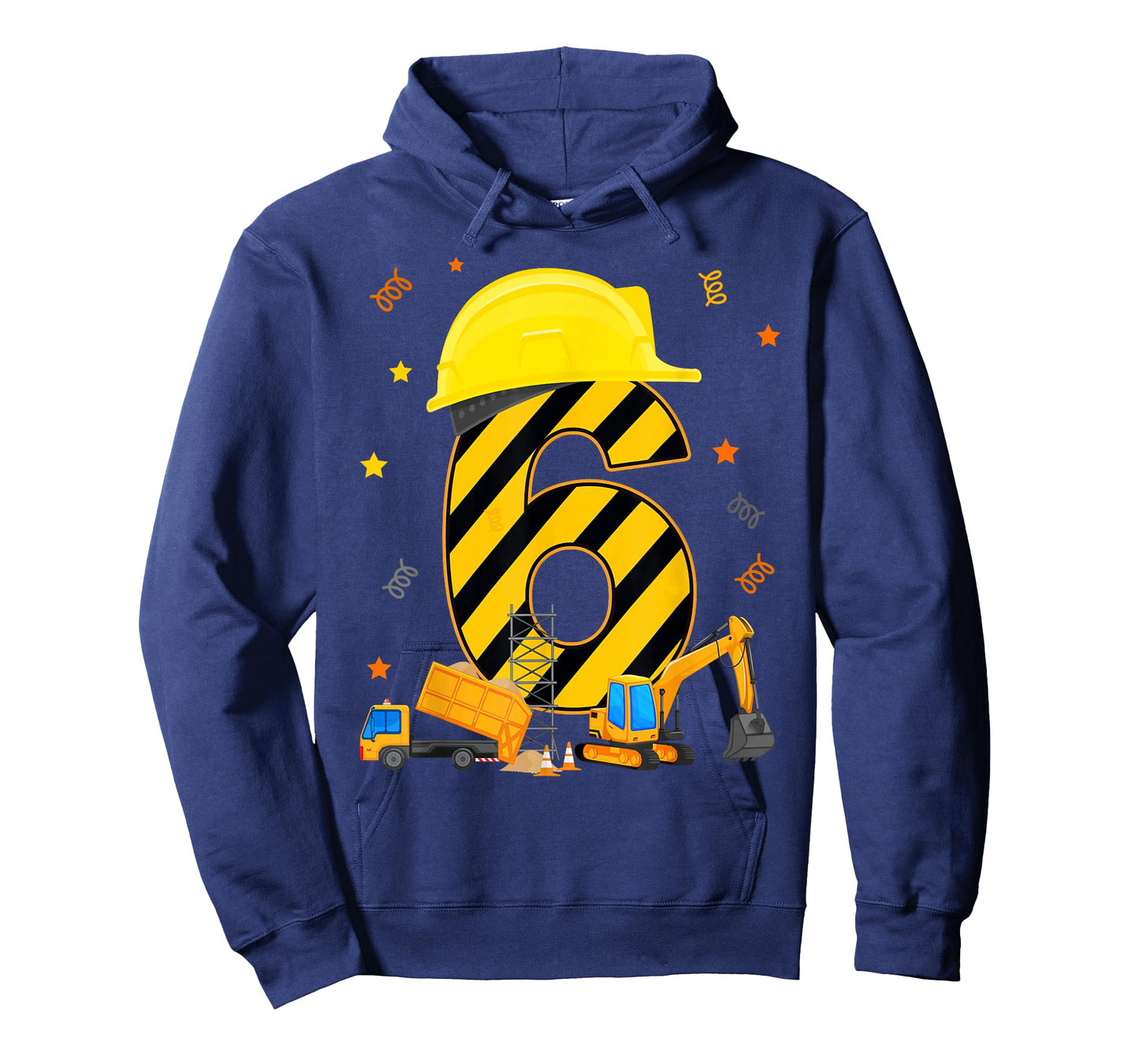 Six 6 Year Old 6th Birthday Construction Vehicles 6yr T-Shirt