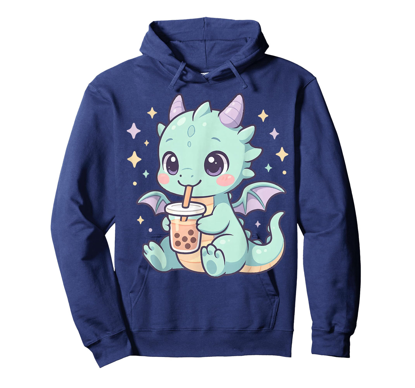 Cute Chibi Baby Dragon with Bubble Tea Kawaii Anime Pastel T-Shirt