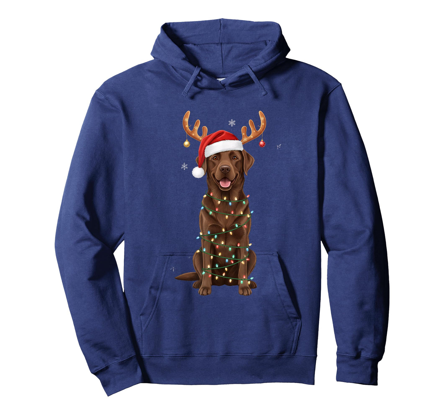 Christmas Chocolate Labrador in Santa Hat with Lights Reinde T-Shirt