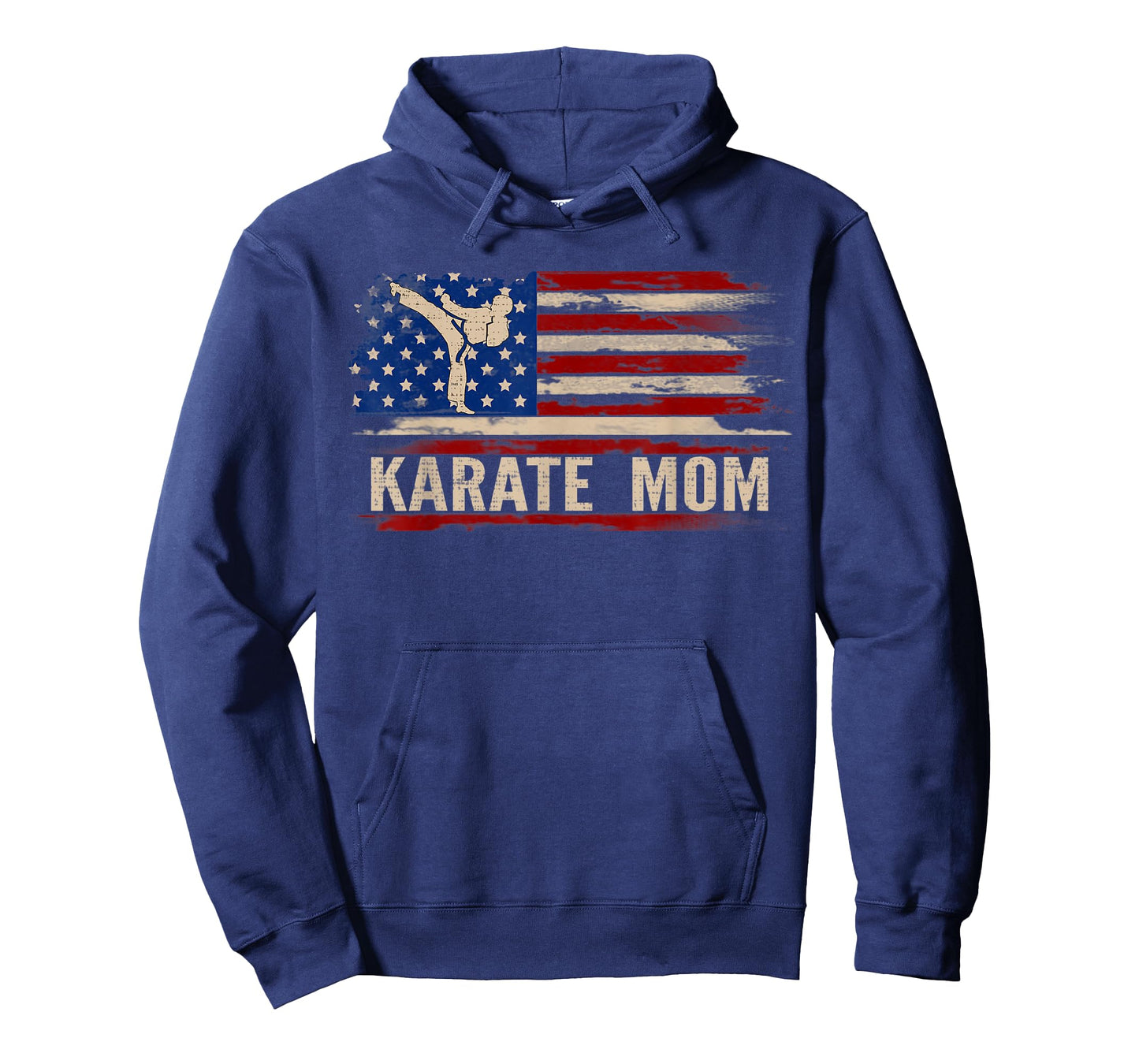 Vintage Karate Mom American USA Flag The Kick Gift T-Shirt