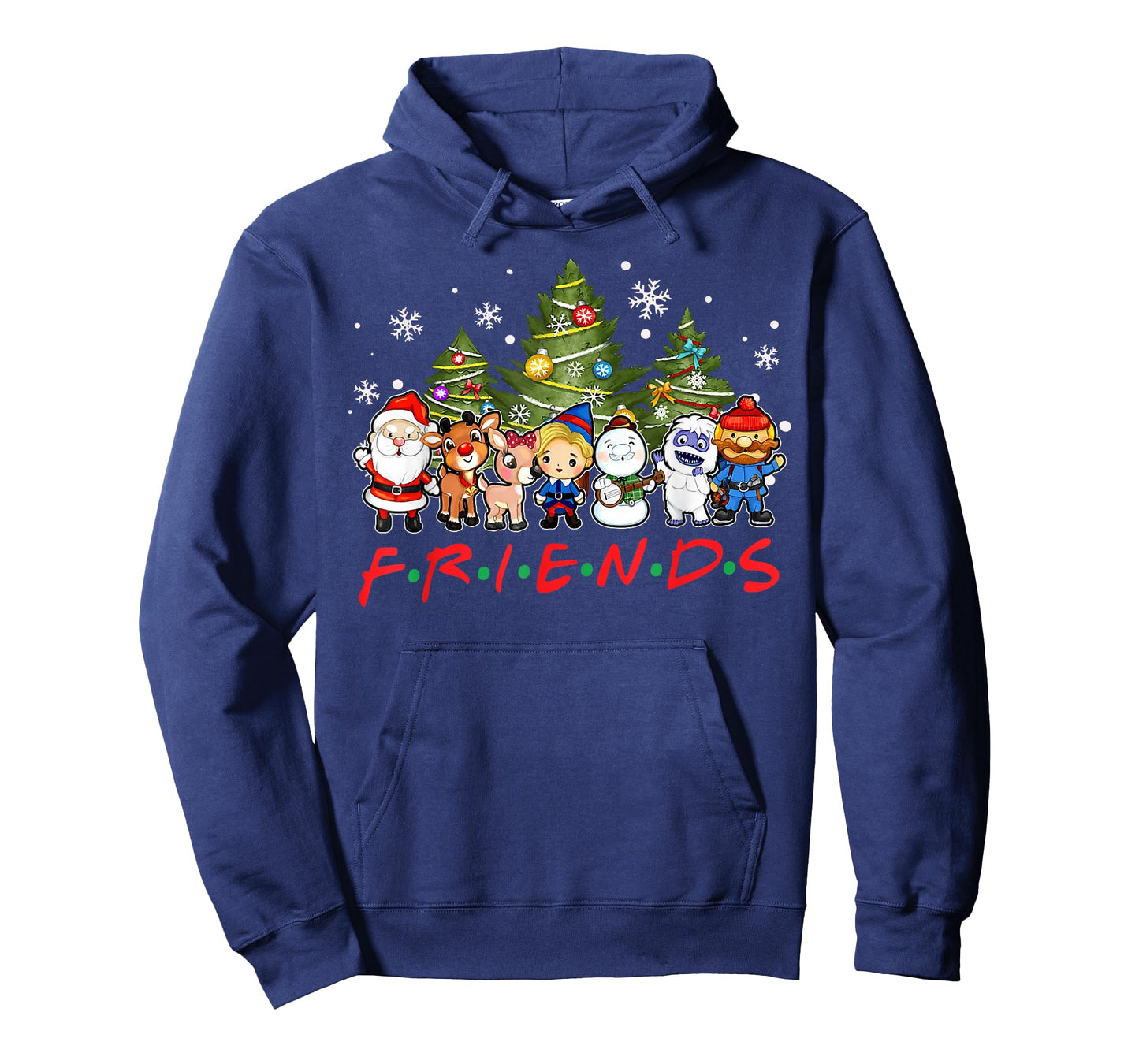 Christmas Santa Friends Rudolph Snowman Family Xmas Holiday T-Shirt