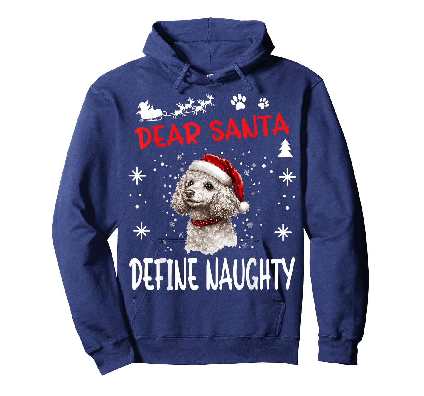 Cute Poodle dog Dog Christmas Dear Santa Define Naughty T-Shirt