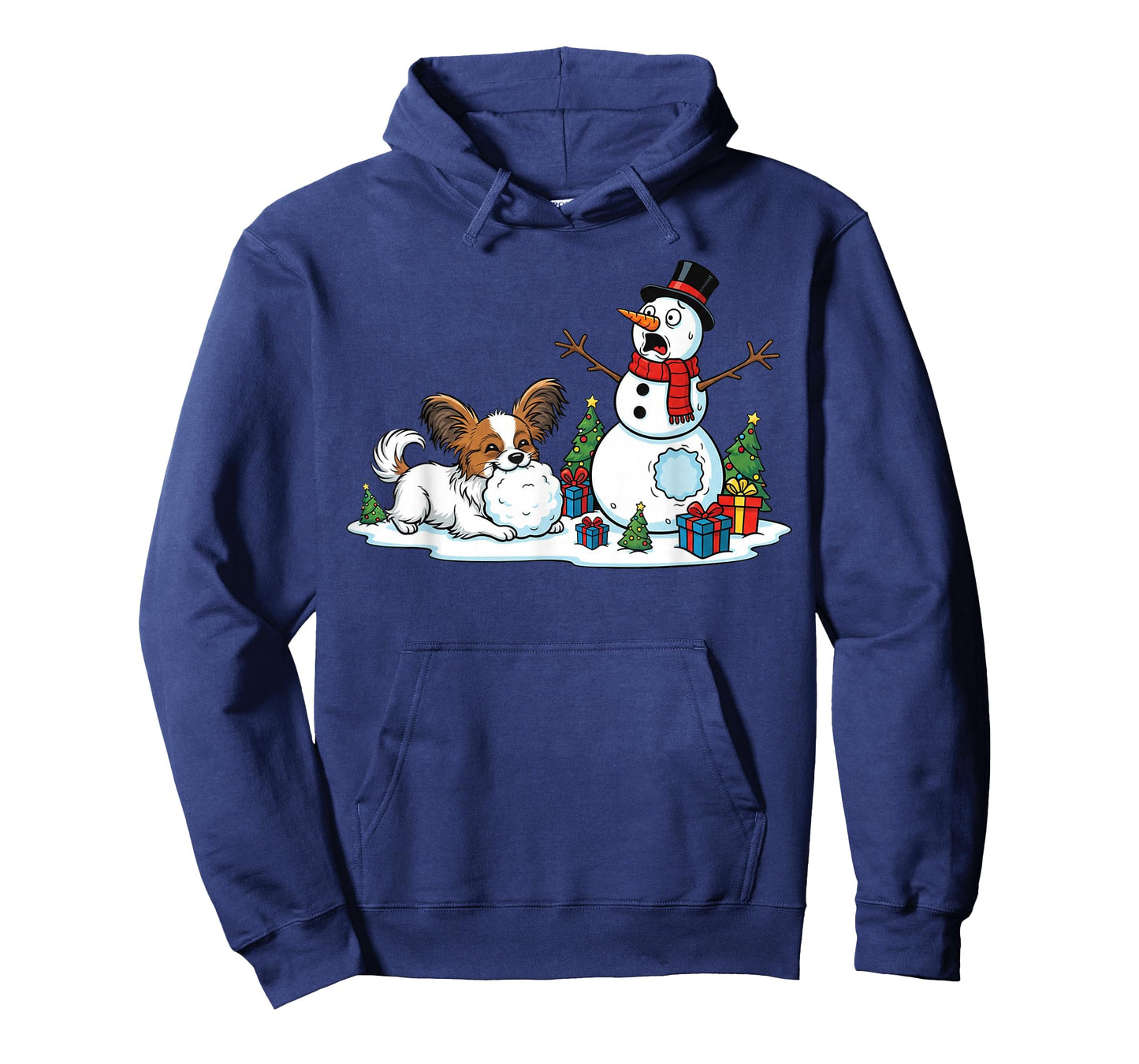 Funny Papillon Snowman Christmas Tree Xmas Womens Mens Kids T-Shirt