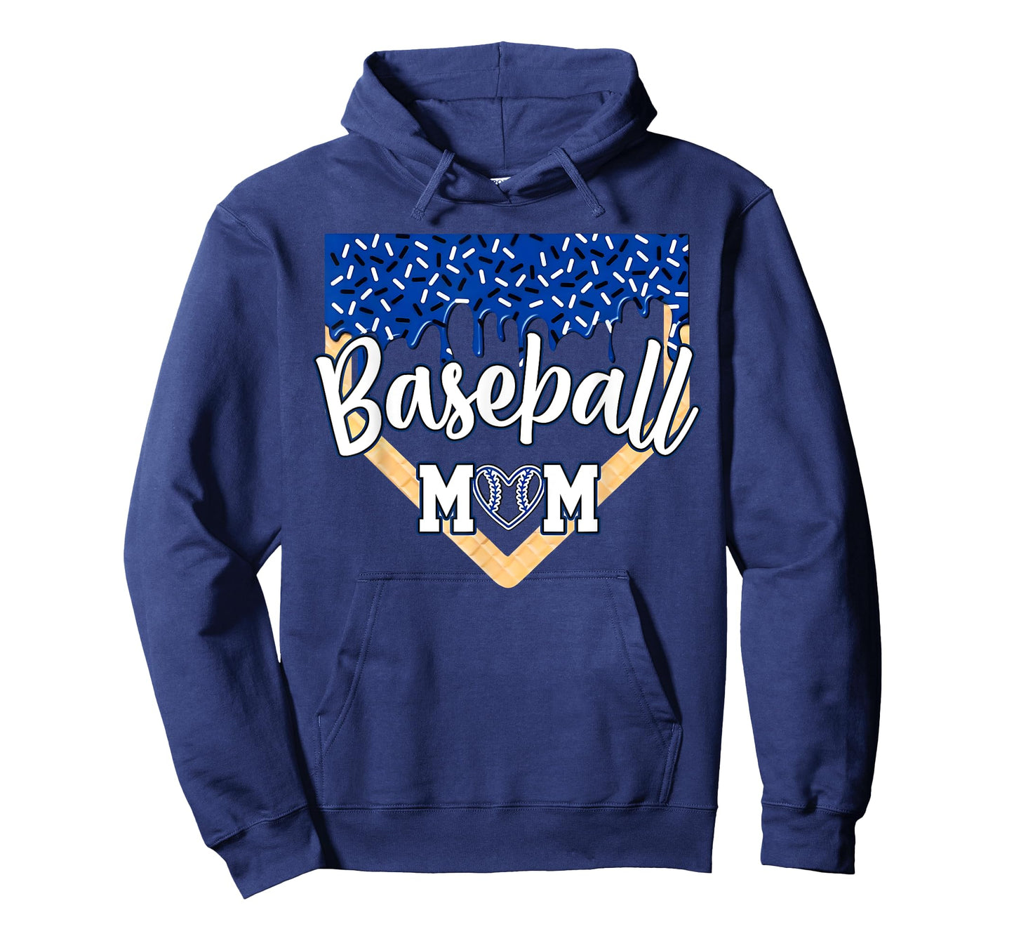 Baseball Mom Home Plate Ice Cream Drip with Sprinkles T-Shirt
