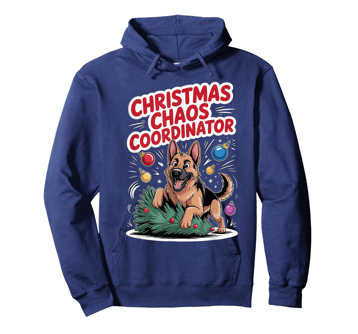 Christmas Chaos Coordinator Xmas Puppy Funny German Shepherd T-Shirt