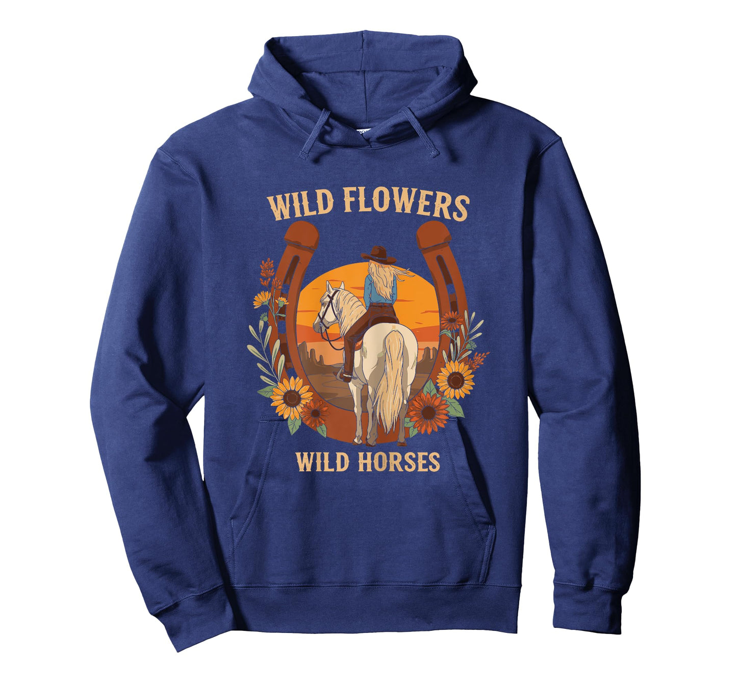 Wild Flowers Wild Horses Retro Rodeo Western Country Cowgirl T-Shirt