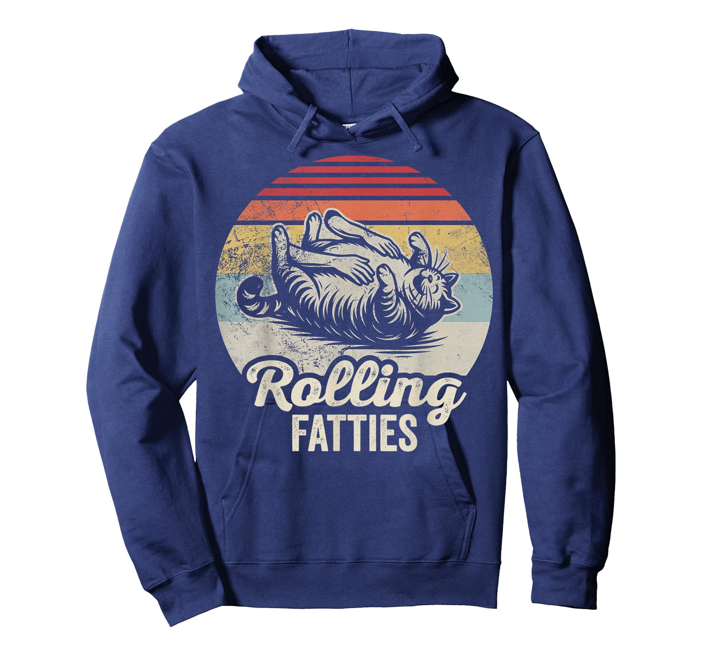 Rolling Fatties Cat Humor Vintage Vibe T-Shirt
