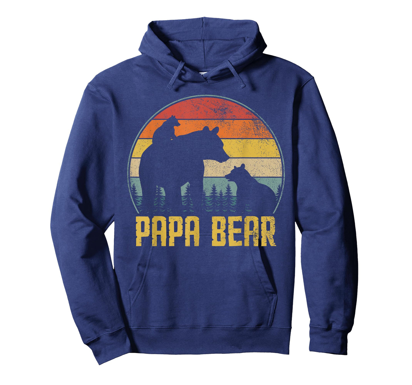 Papa Bear Retro Funny Grandpa Proud Grandfather Humor T-Shirt