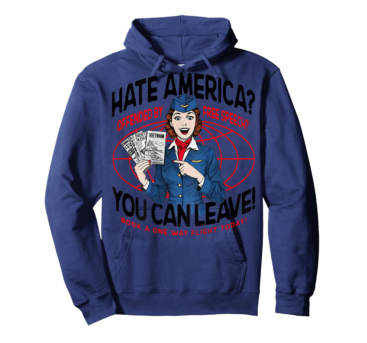 Hate America Offended by Free Speech You can Leave (on Back) T-Shirt