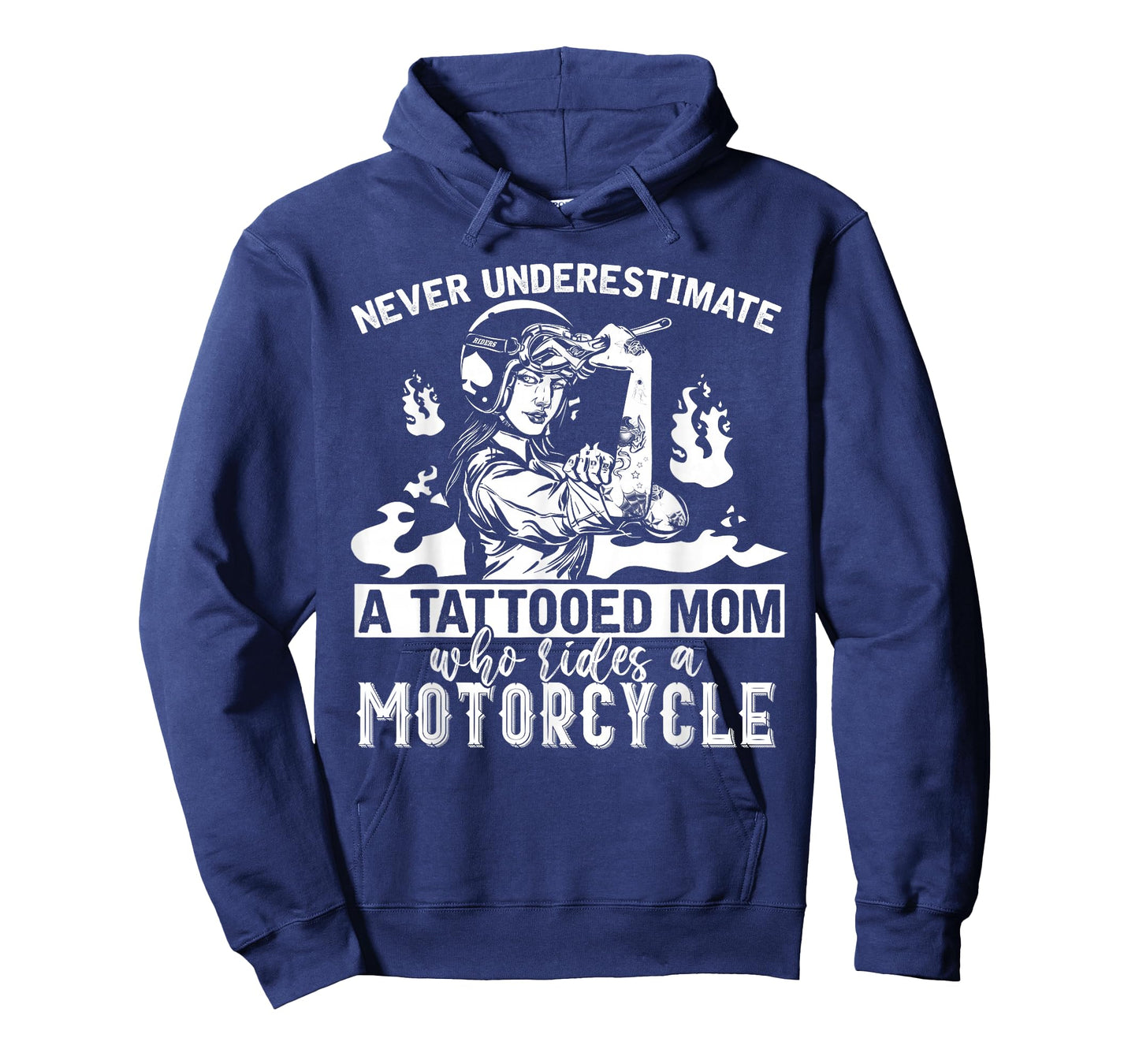 Never Underestimate A Tattooed Mom Motorcycle Biker T-Shirt