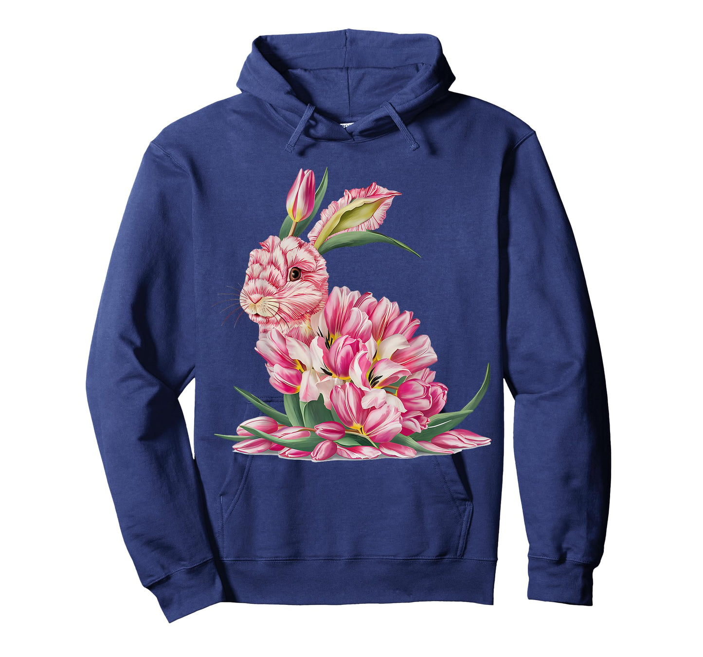 Easter Bunny Tulip Flower Girls Women Rabbit Easter Floral T-Shirt