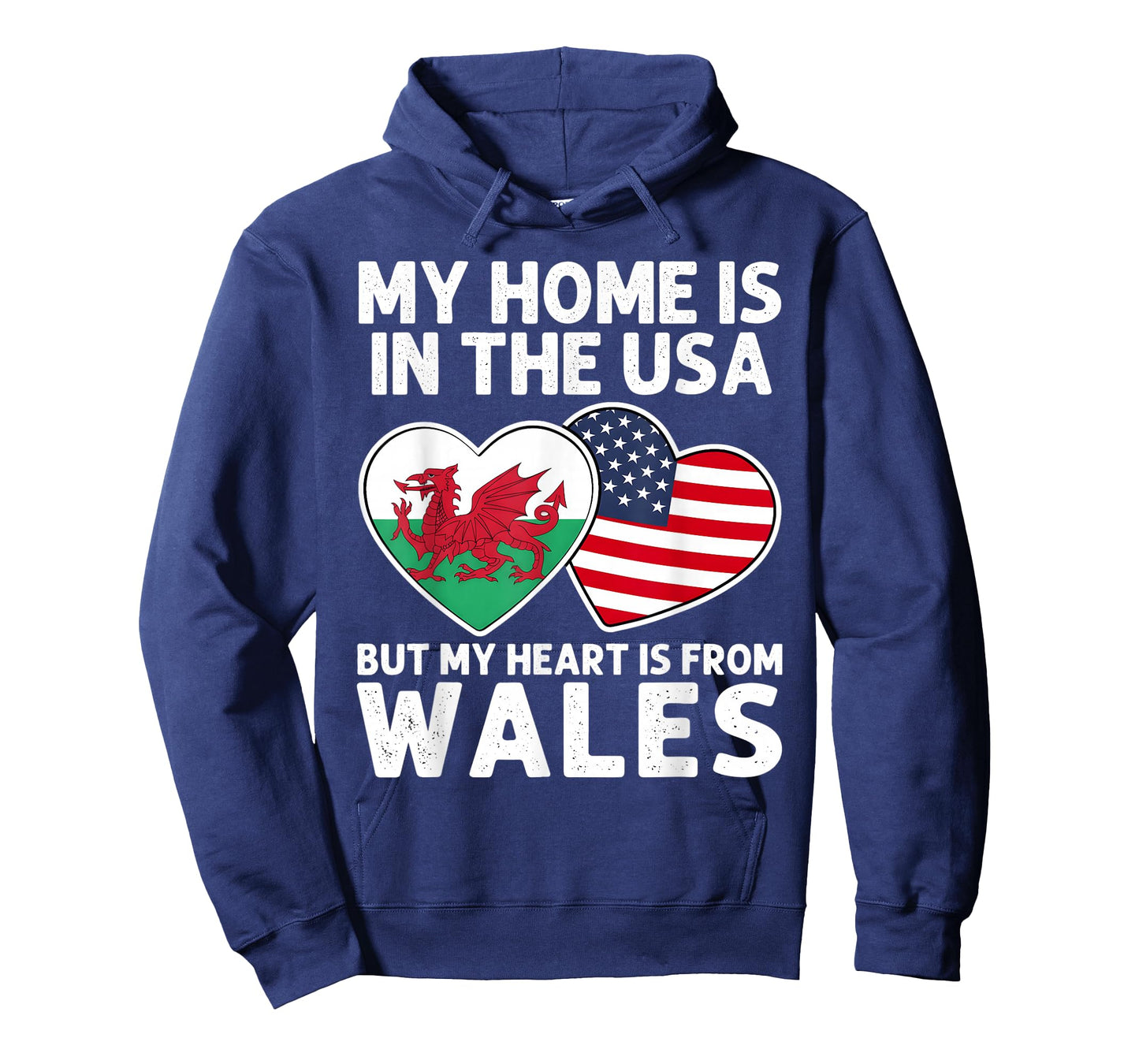 My Home USA My Heart Wales Welsh American Pride Flag T-Shirt