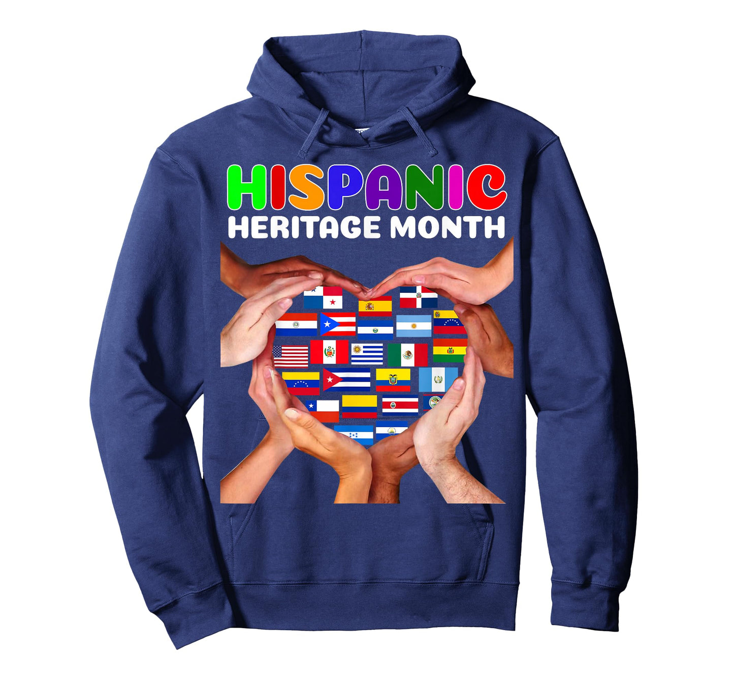 Hispanic Heritage Month All Countries Heart Hands T-Shirt