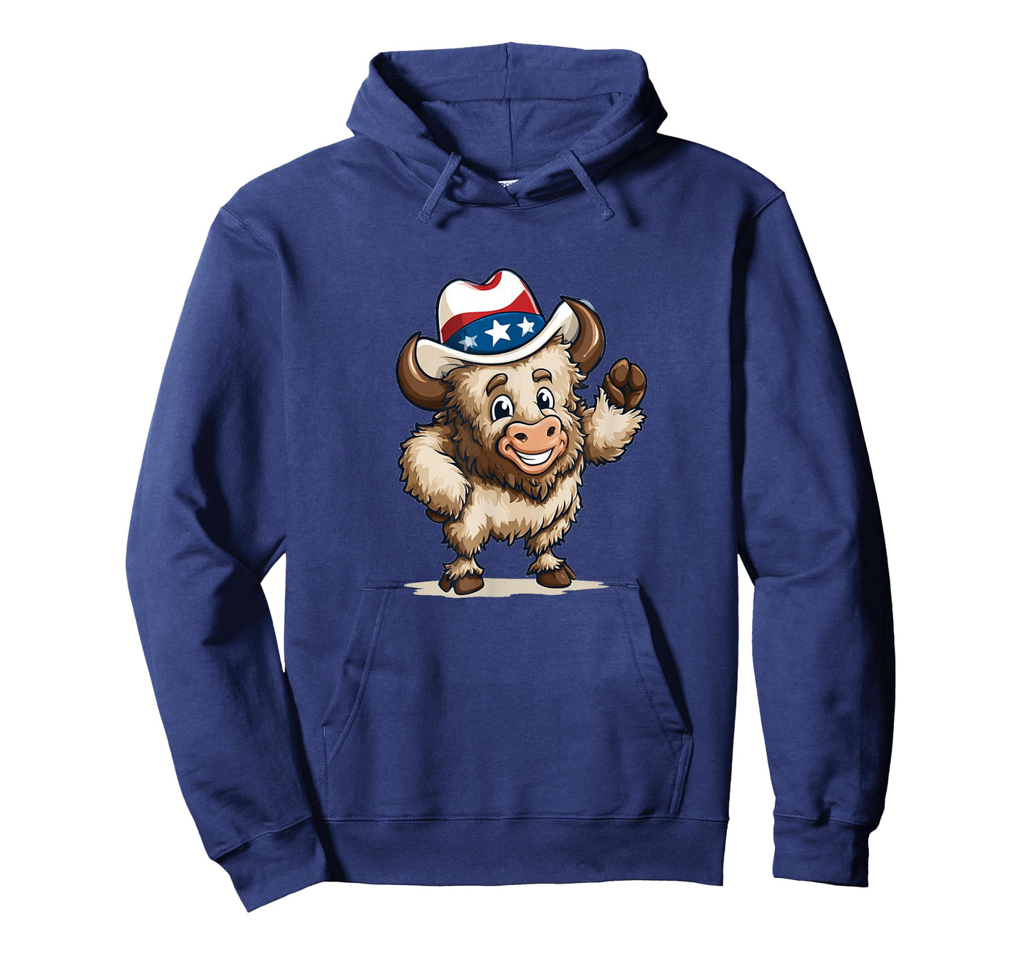 Cool Cartoon Rodeo Bison in US Colors for Boys and Girls T-Shirt