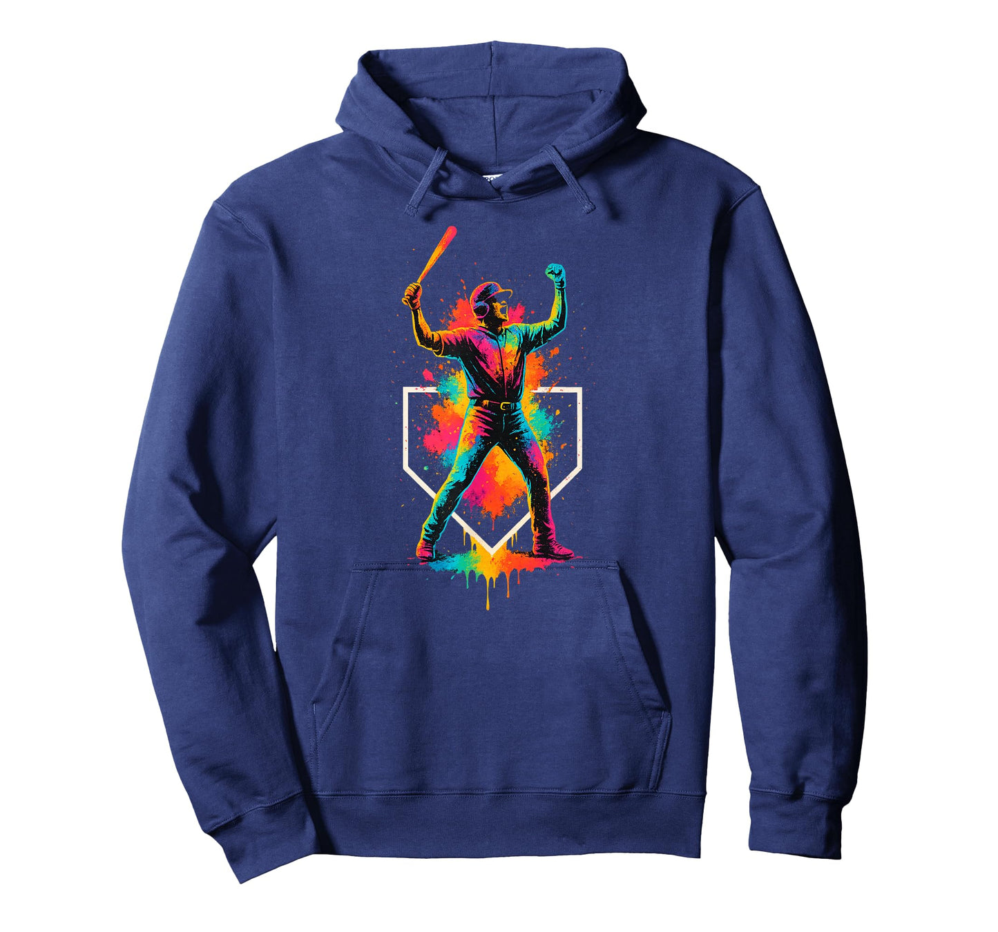 Colorful Splash Baseball Batter Swing with Home Plate Youth T-Shirt