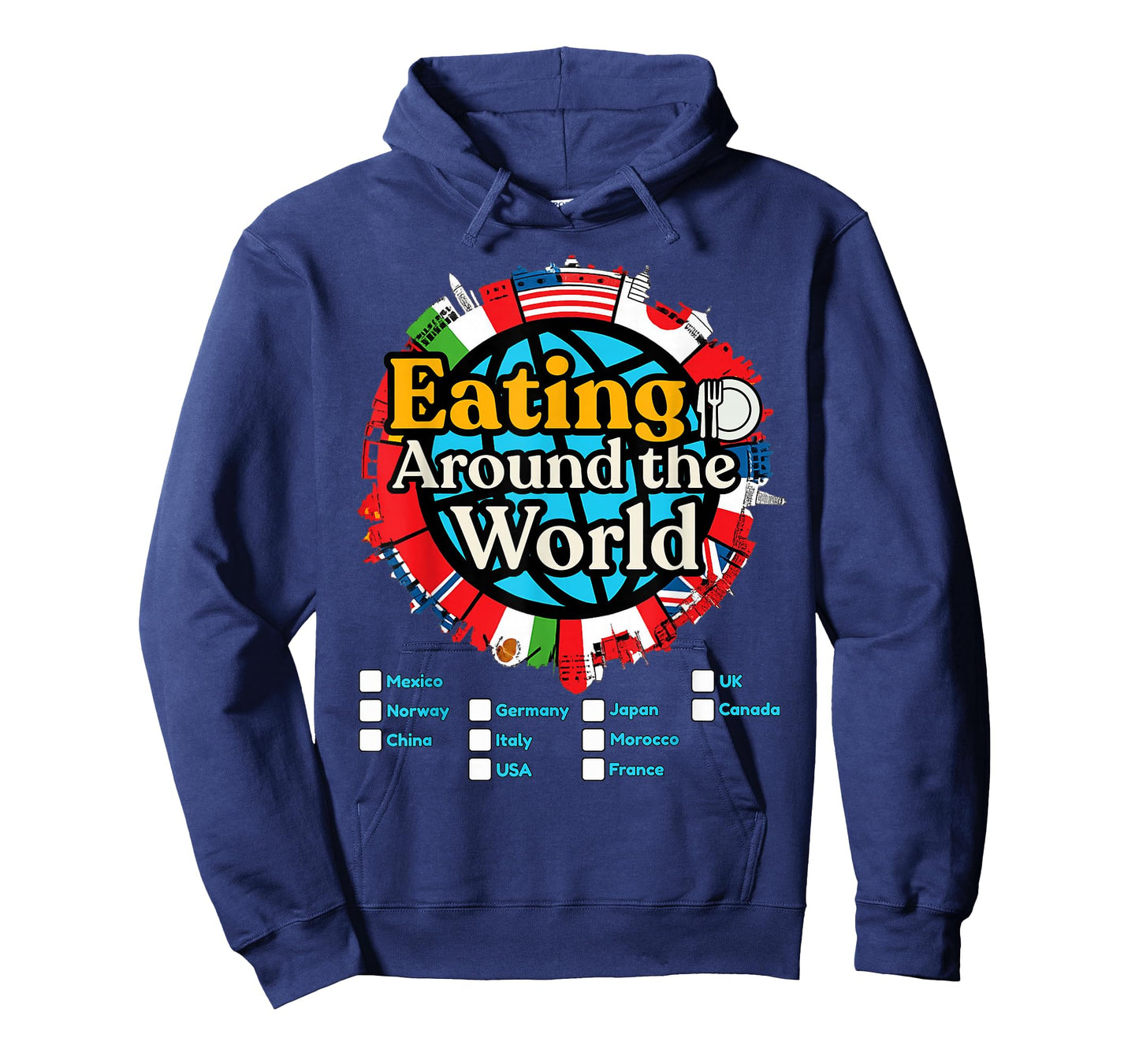 Vacation Eating Around The World Countries Showcase Food Fan T-Shirt