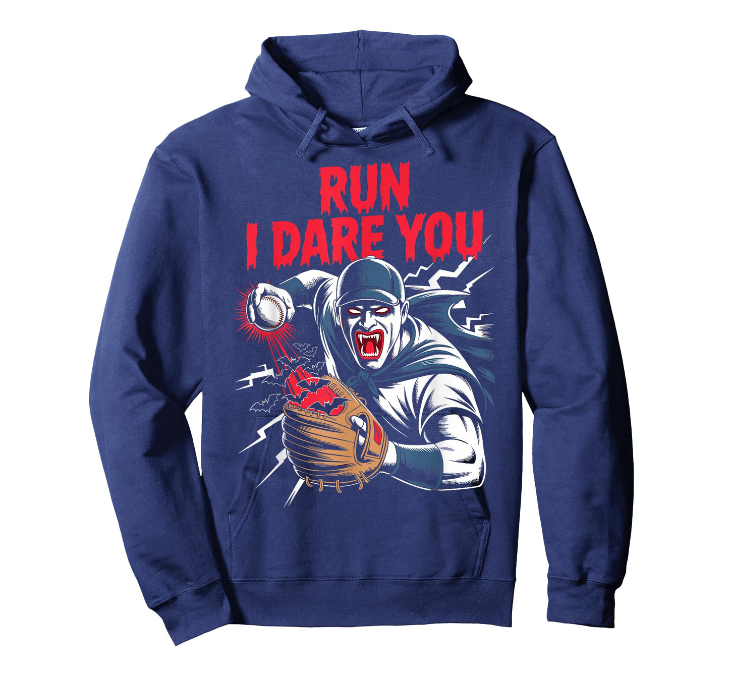Run I Dare You Scary Vampire Baseball Catcher Horror Meme T-Shirt