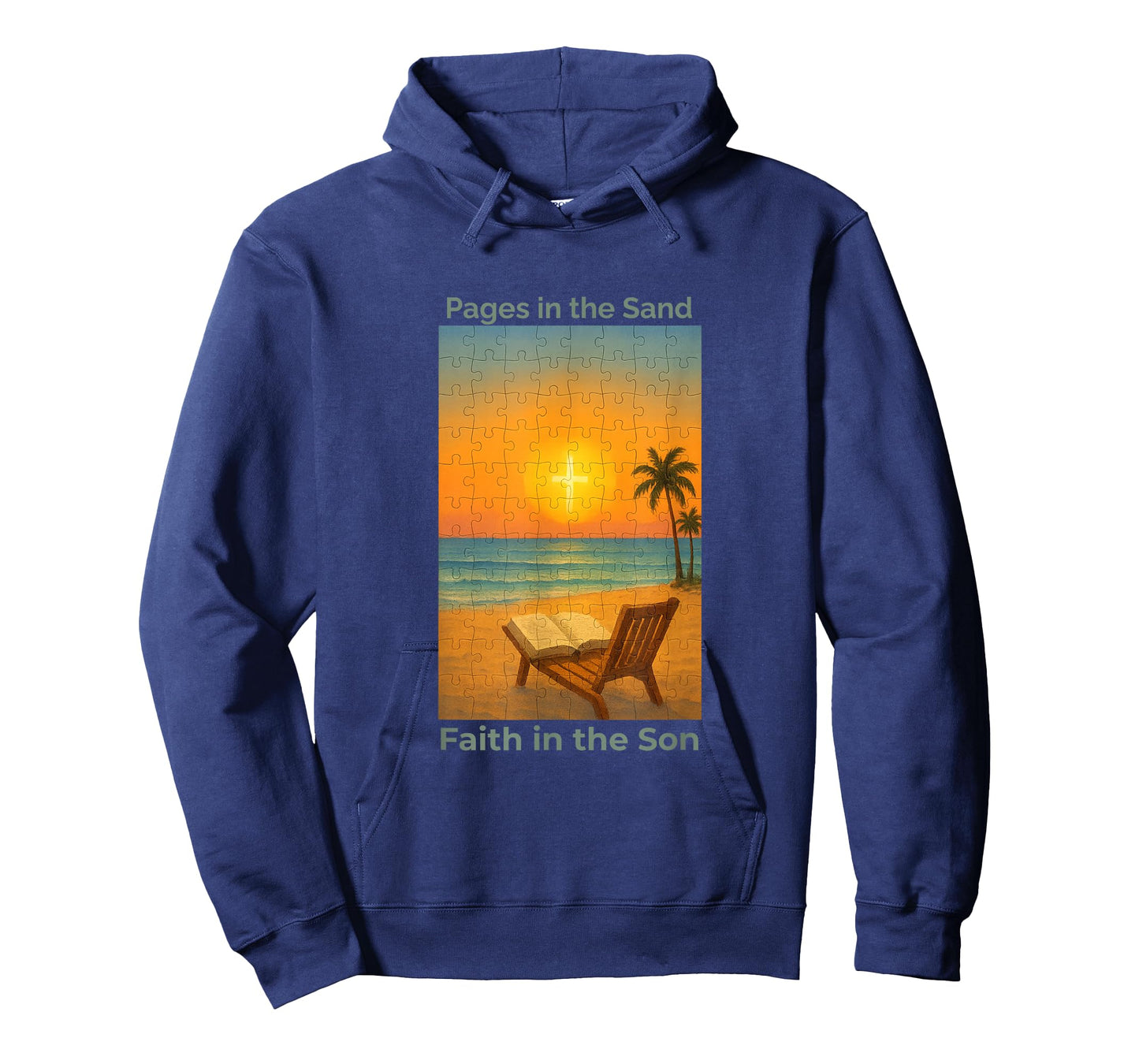 Pages in The Sand Faith Beach Son/Sunrise Puzzle T-Shirt