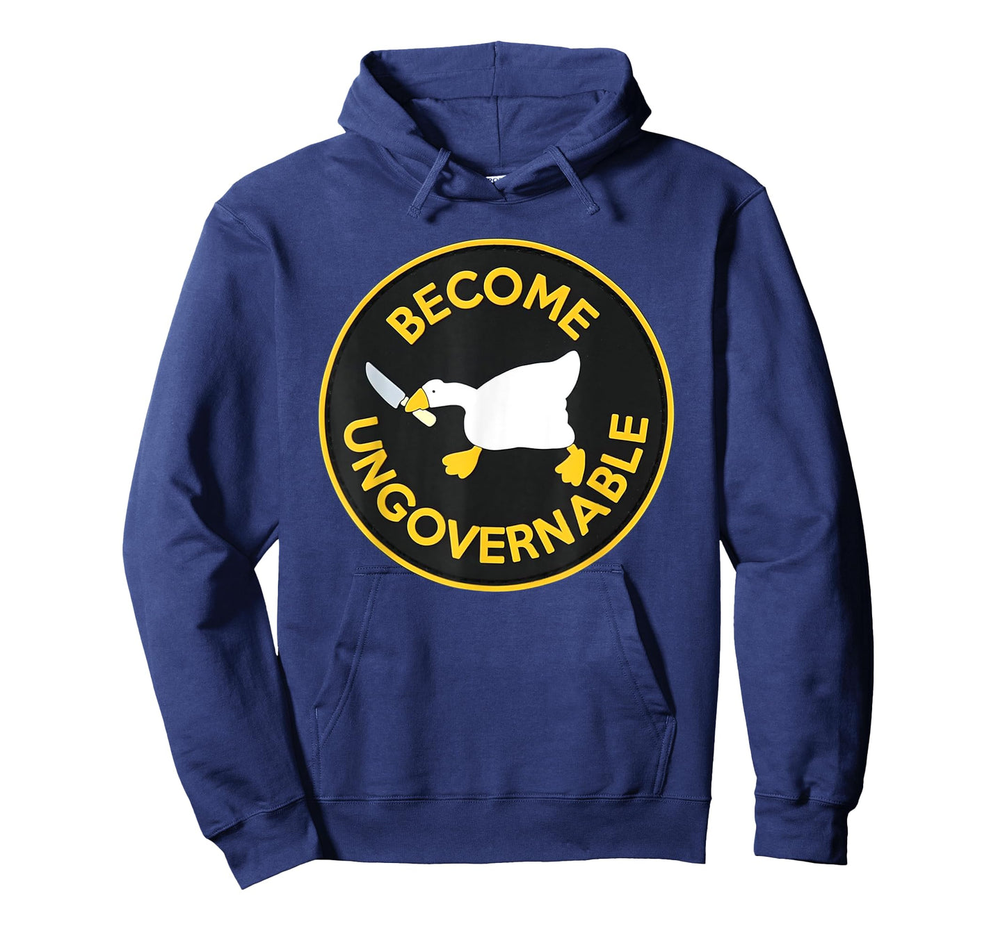Cute Funny Become Ungovernable Geese Patch Style Design T-Shirt