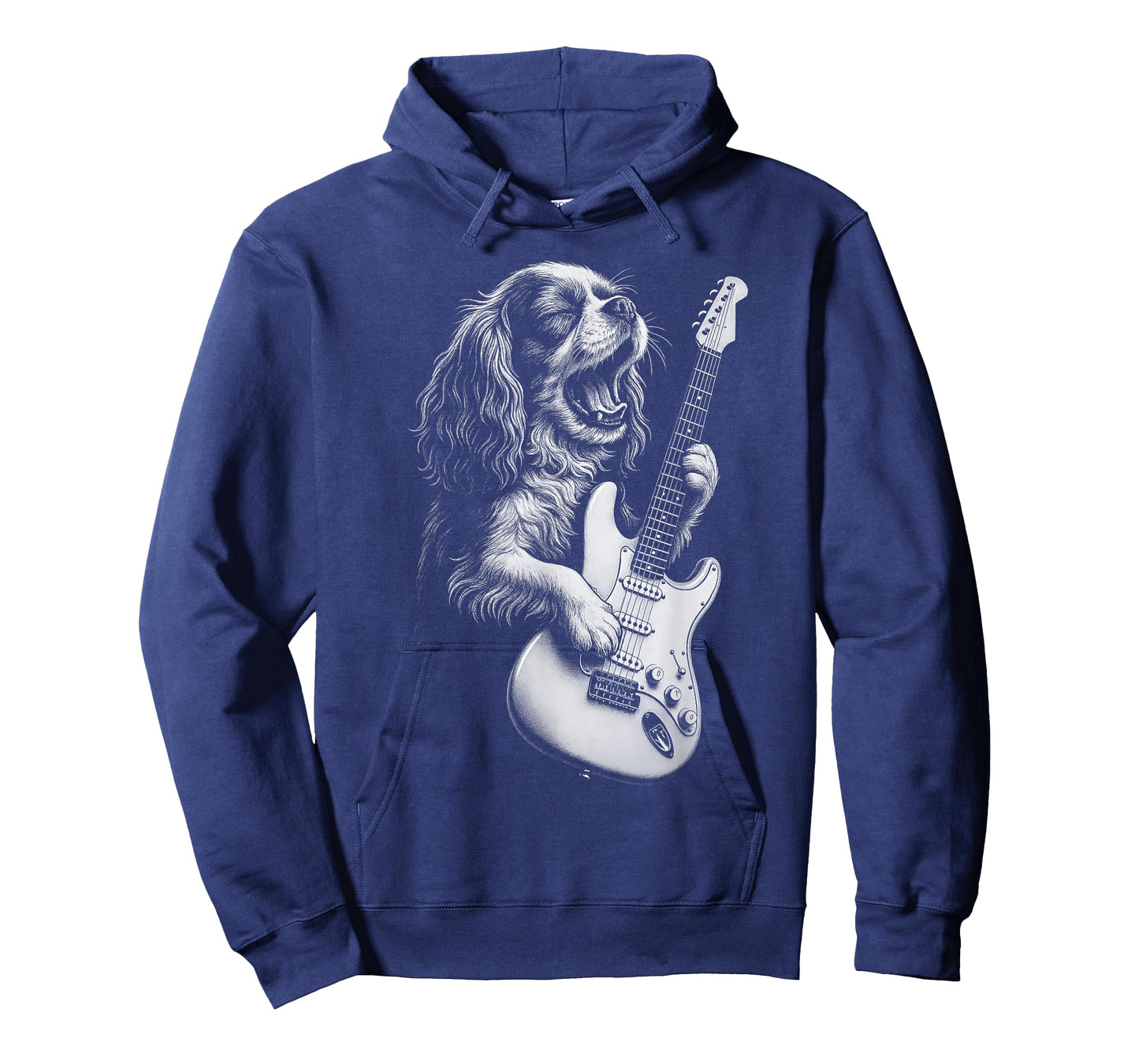 Cavalier King Charles Spaniel Playing Guitar Rock Music Dog T-Shirt for Men Women Kids
